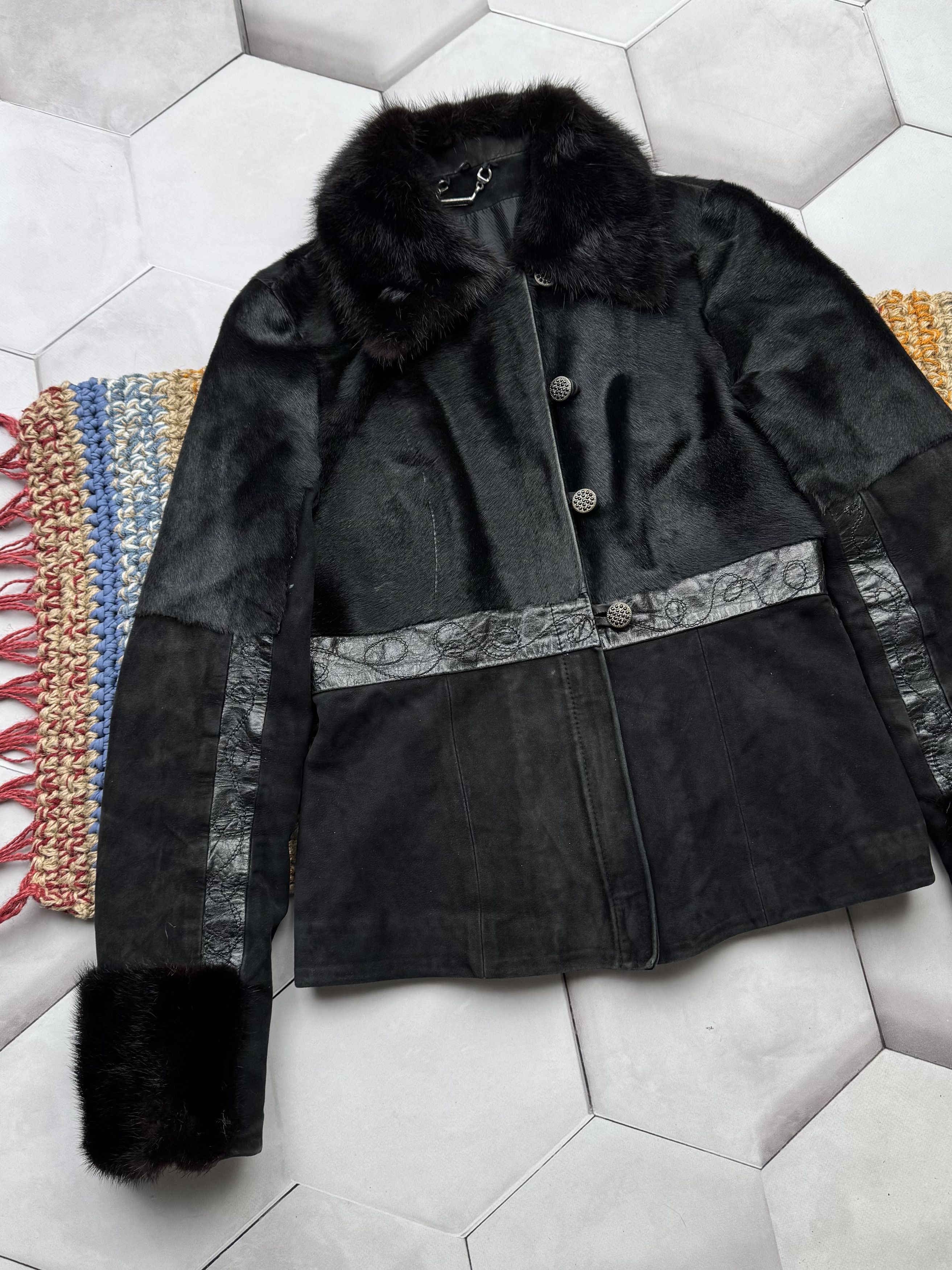 Japanese Brand Vintage Suede/Real Fur Cropped Jacket (E4) Size XS / US 0-2 / IT 36-38 - 2 Thumbnail