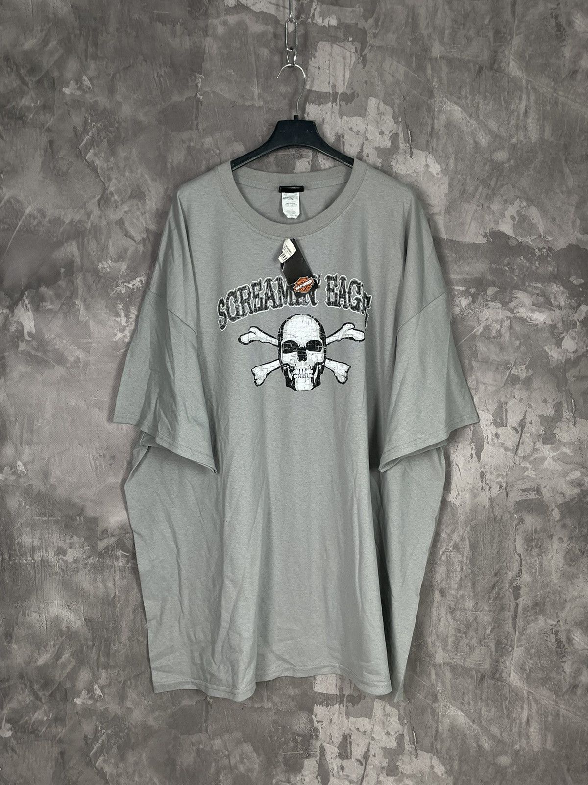 Band Tees × Harley Davidson × Vintage Vintage Harley Davidson Y2K Skull New T shirt Size US XXL / EU 58 / 5 - 1 Thumbnail