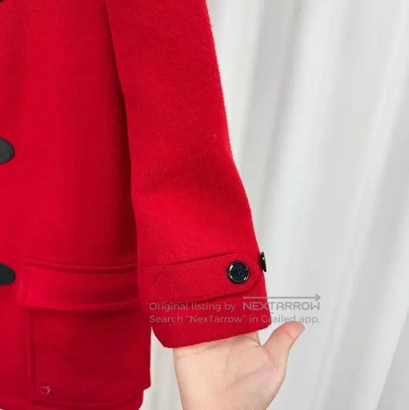 Burberry Burberry Red Wool Logo Coat for Women. Size L / US 10 / IT 46 - 4 Thumbnail