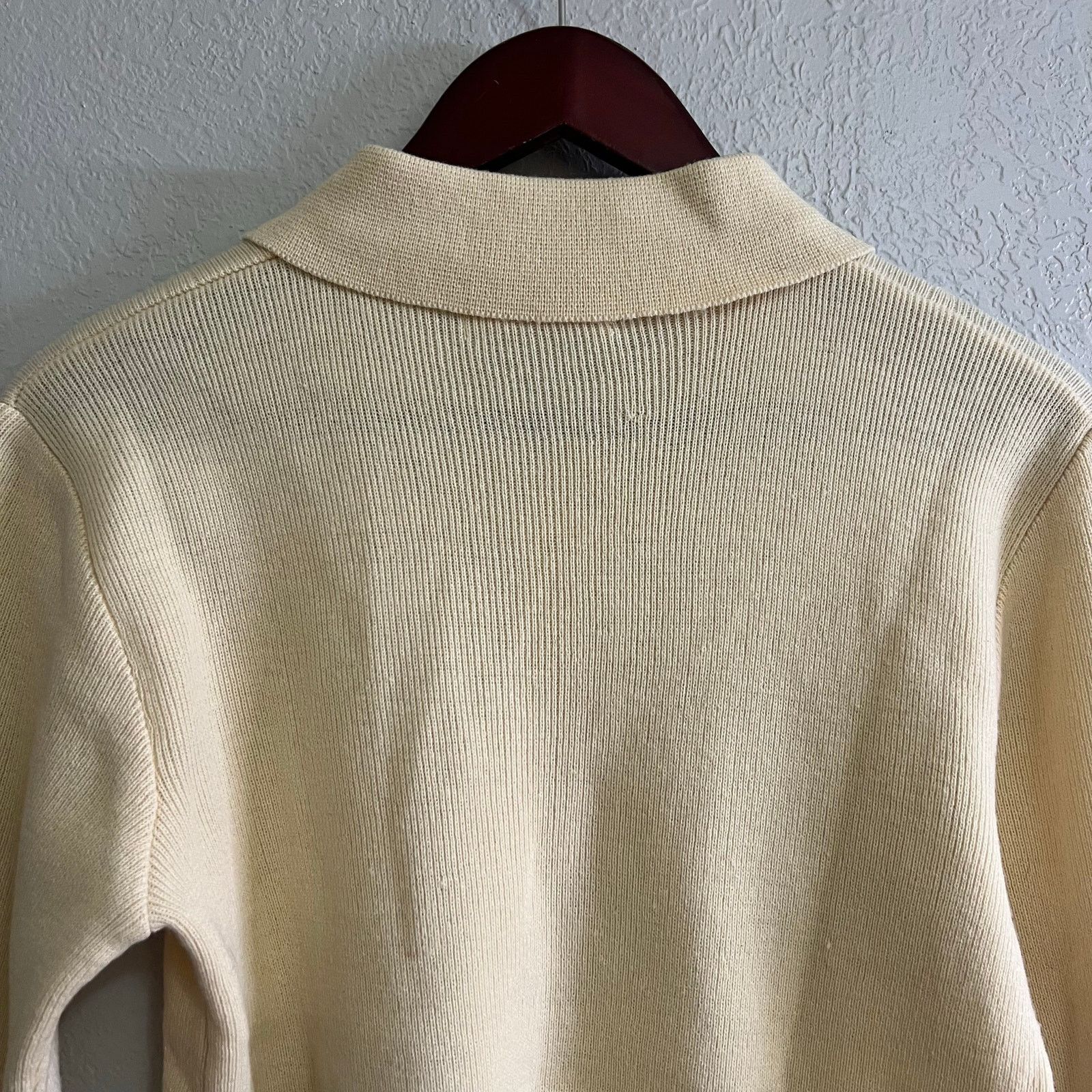 Vintage Vintage Mervyns Sweater Mens M Striped Knit Polo 70s Beige Size US M / EU 48-50 / 2 - 5 Thumbnail