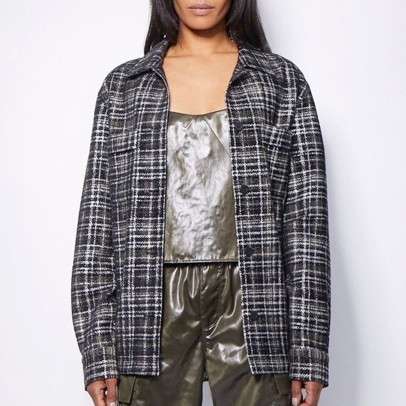 Rta NWT RtA Barry Shirt Jacket Shacket in Metallic Army Plaid Size M / US 6-8 / IT 42-44 - 2 Thumbnail