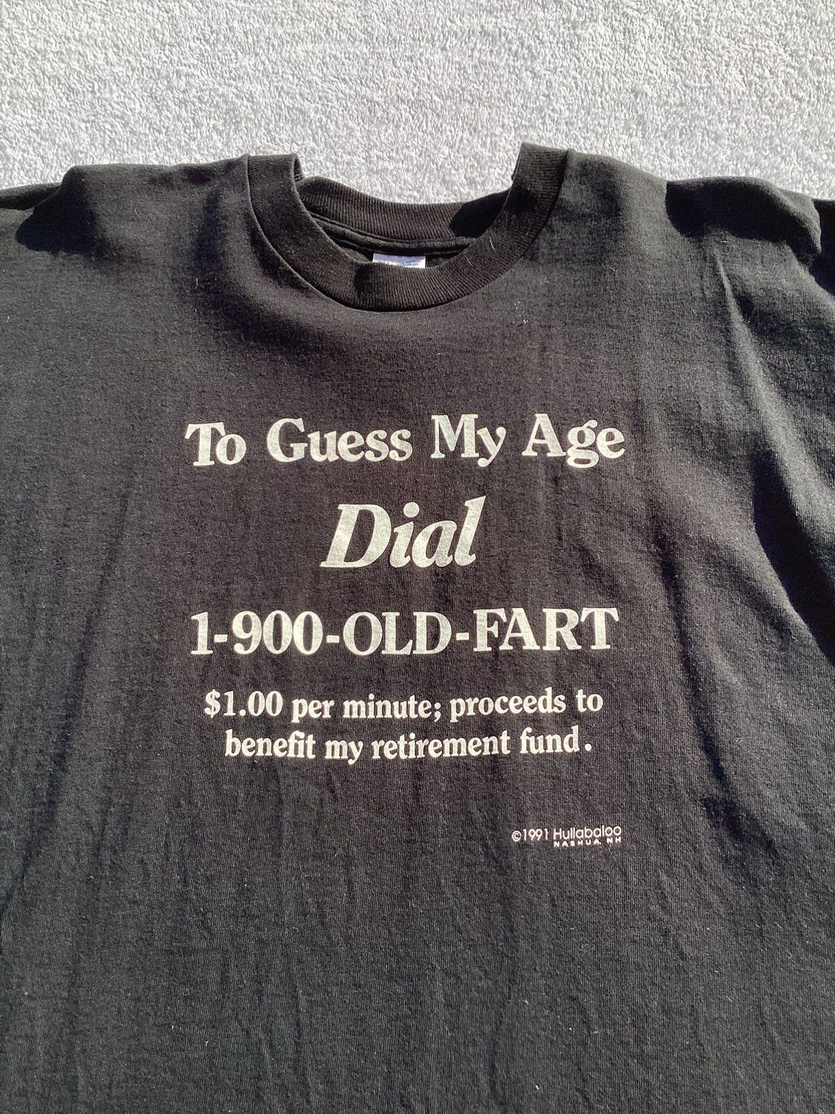 Fruit Of The Loom Vtg 1991 guess my age dial 1-900 old fart single stitch tee Size US XL / EU 56 / 4 - 2 Thumbnail