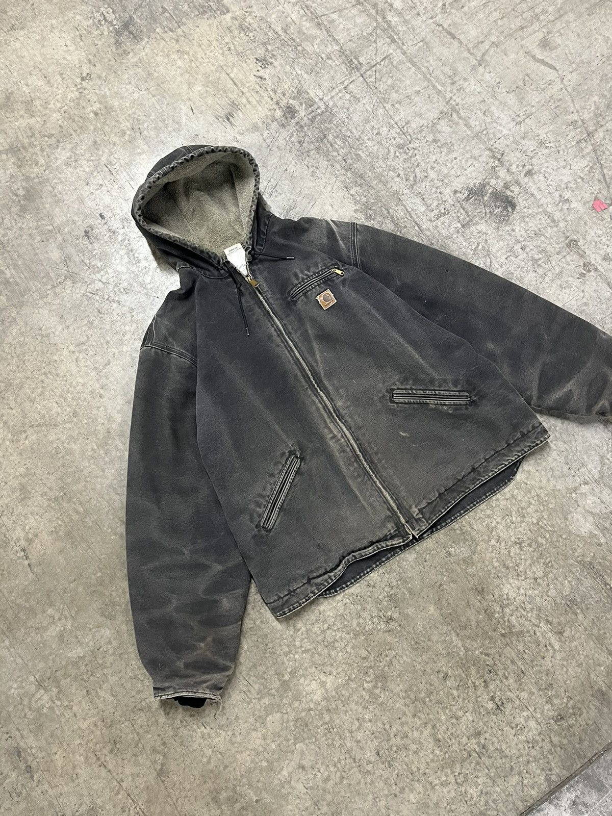 Carhartt × Vintage Carhartt sun faded Detroit style hooded Sherpa lined jacket Size US XXL / EU 58 / 5 - 1 Thumbnail