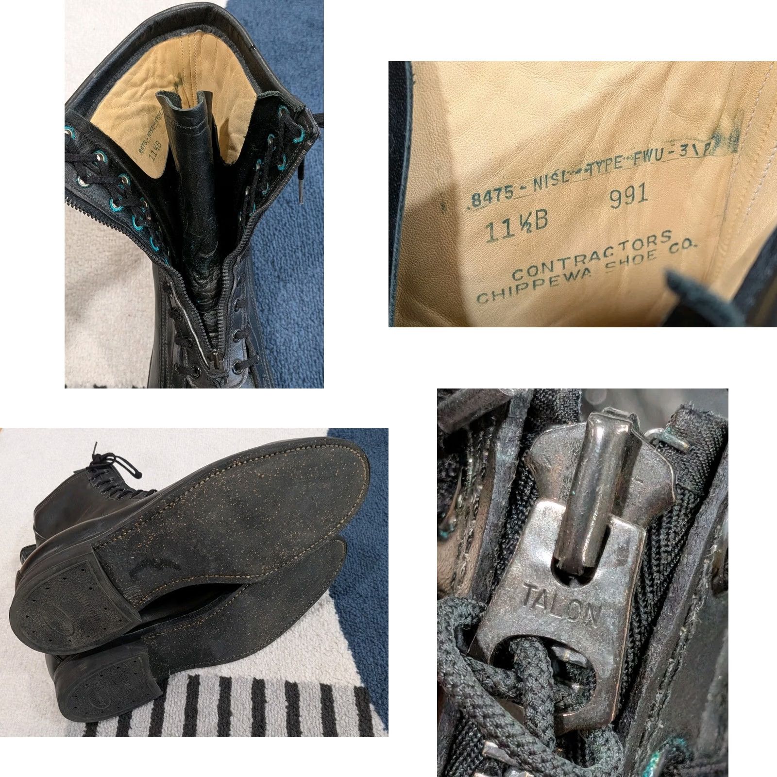 Chippewa VINTAGE Chippewa Combat Leather Boots Military Biker 8475 Sz 11.5 B Zip Black Mens Size US 12 / EU 45 - 8 Thumbnail