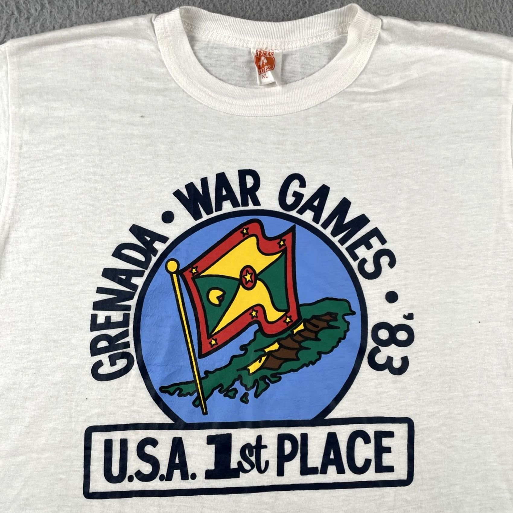 Vintage VINTAGE Texas Tops T Shirt XL Single Stitch Grenada War Games 1983 USA 1st Place 80s Mens Size US XL / EU 56 / 4 - 2 Thumbnail
