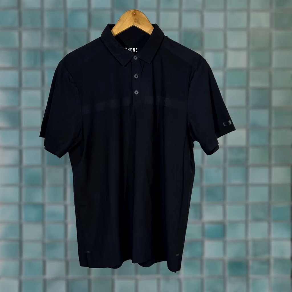 Rhone Rhone Delta Pique Polo Shirt Mens Black Short Sleeve Performance Top 100372 Size US M / EU 48-50 / 2 - 1 Thumbnail
