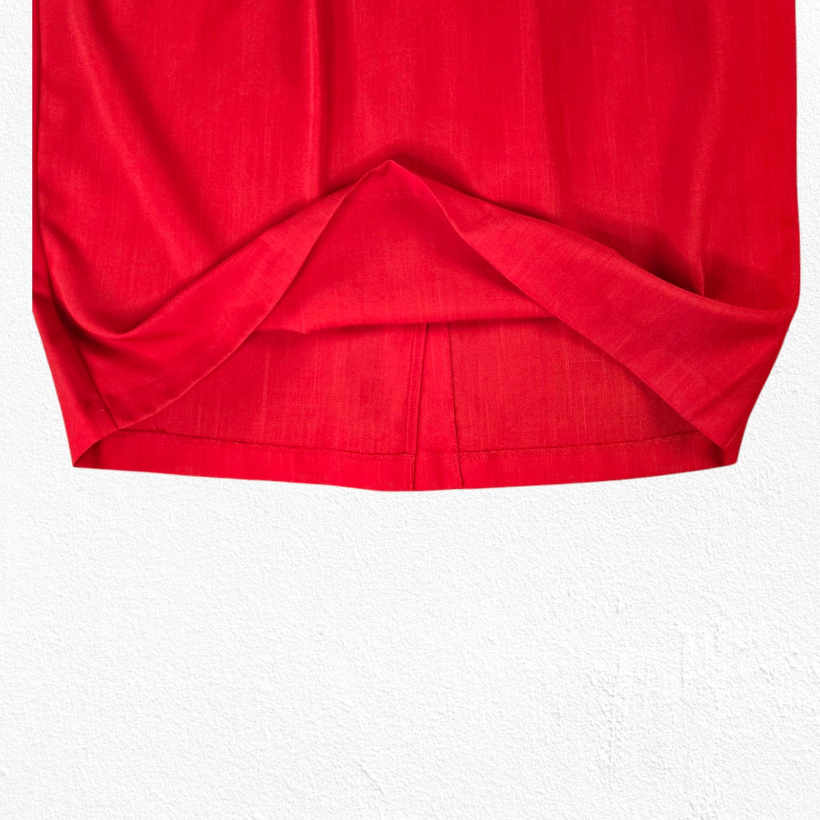 Vintage Vintage Red Pleated Front Career Skirt Size 14 Size 36" / US 14 / IT 50 - 4 Thumbnail
