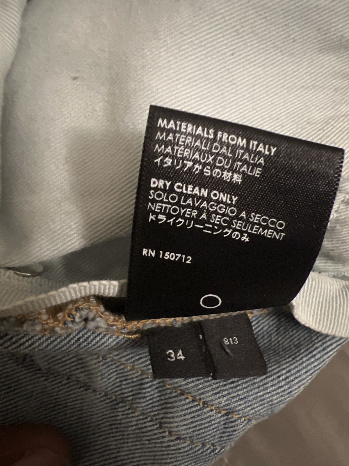 Amiri Amiri Old English Leather Logo Clay Indigo Denim Jeans Size US 34 / EU 50 - 4 Thumbnail