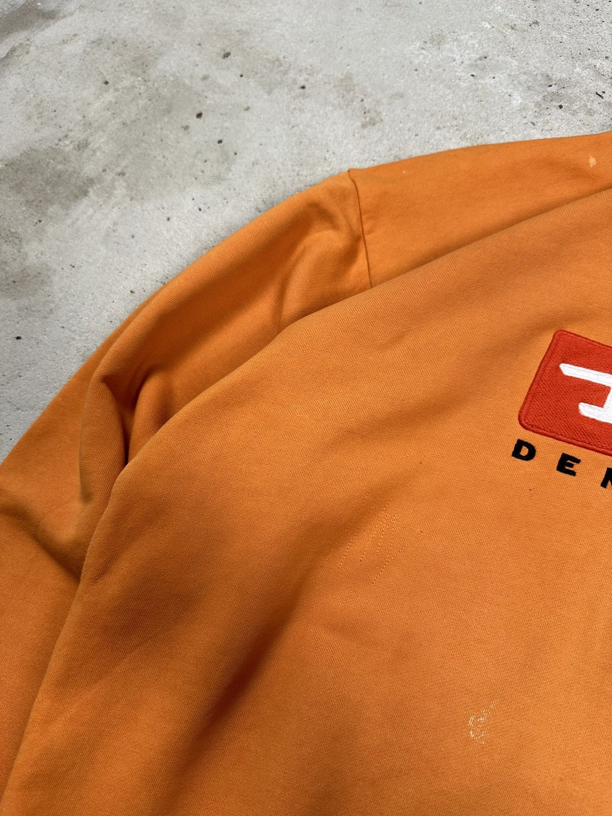 Diesel × Vintage Vintage Diesel Big Logo Reworked Boxy Orange Hoodie Size US L / EU 52-54 / 3 - 10 Thumbnail