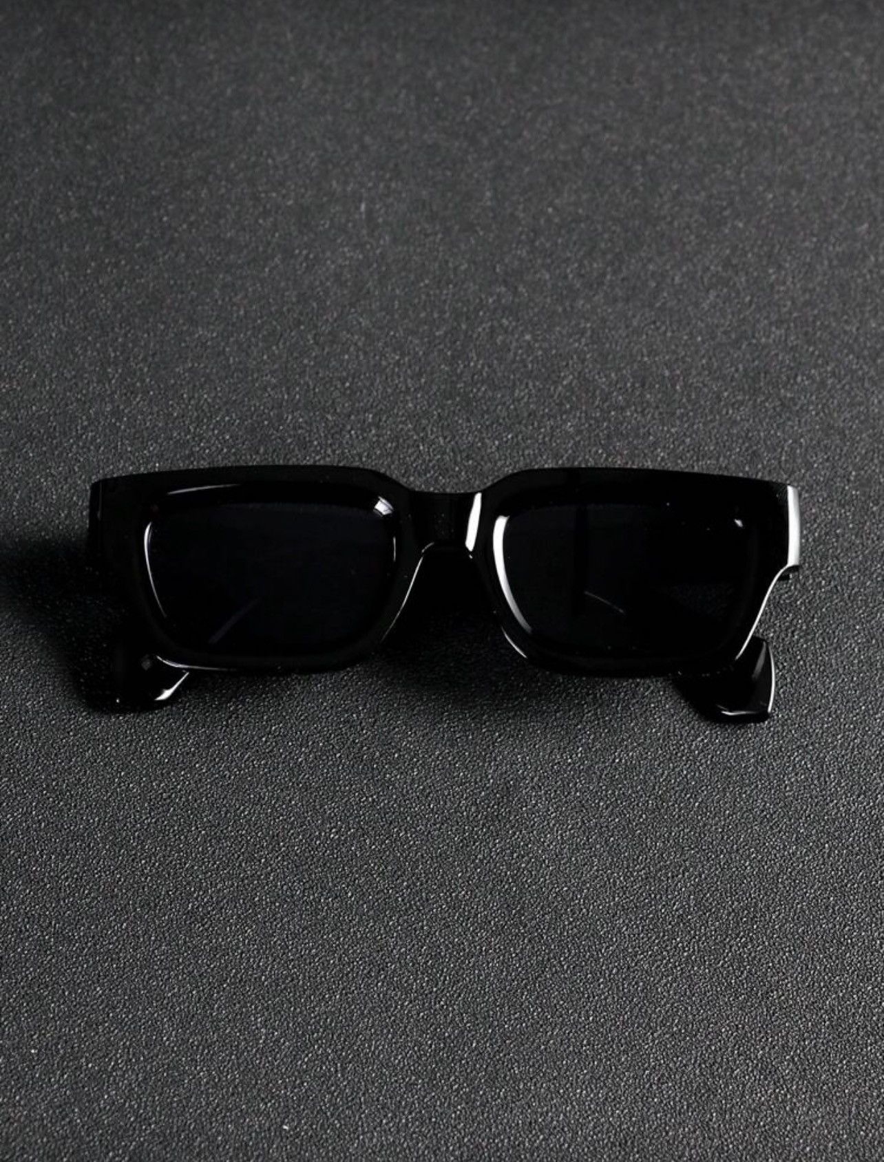 Other Retro Slim Rectangle Sunglasses Black Unisex UV400 Modern Size ONE SIZE - 5 Thumbnail
