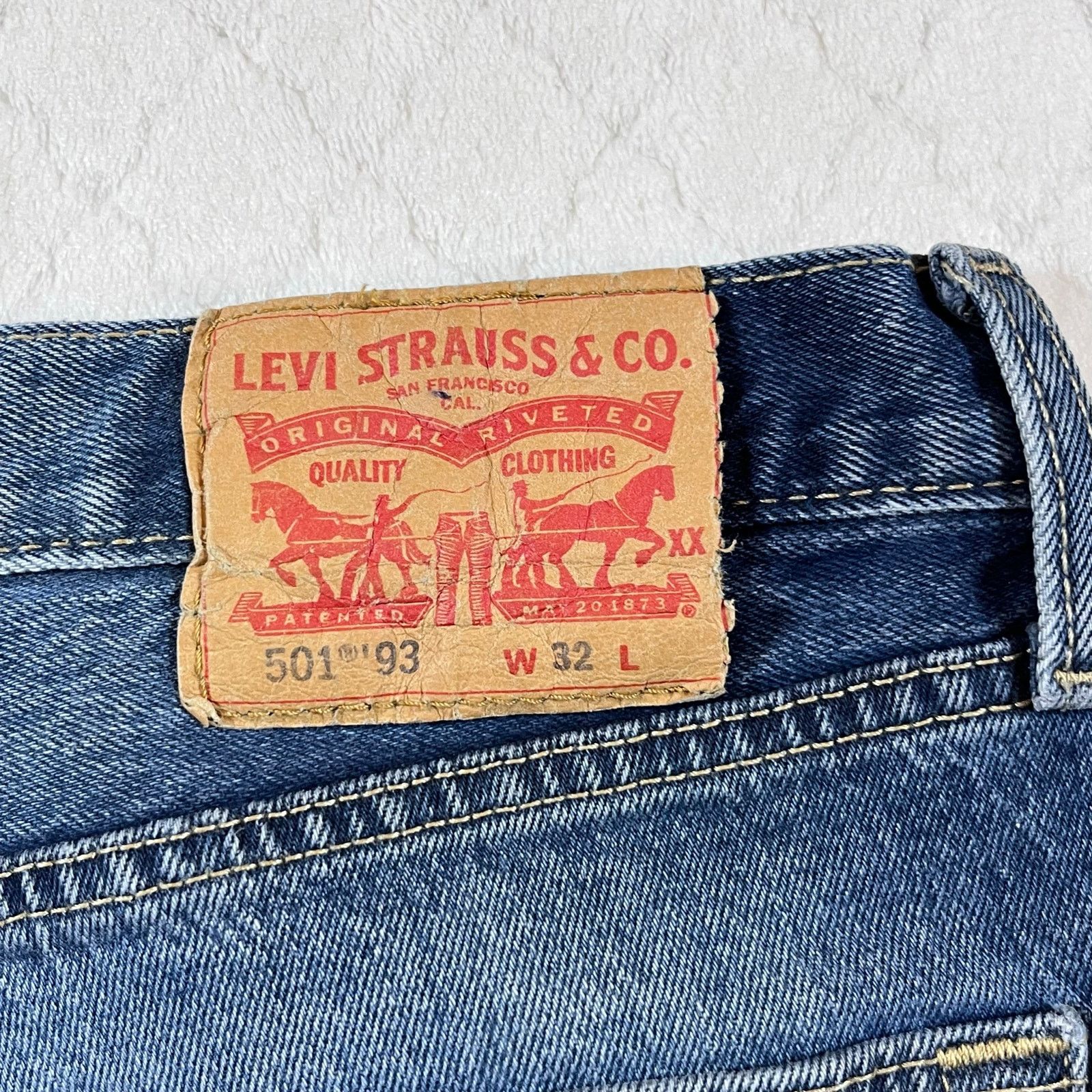 Levi's Levi’s 501 ‘93 Button Fly Relaxed Straight Fit Stretch Blue Size US 32 / EU 48 - 2 Thumbnail