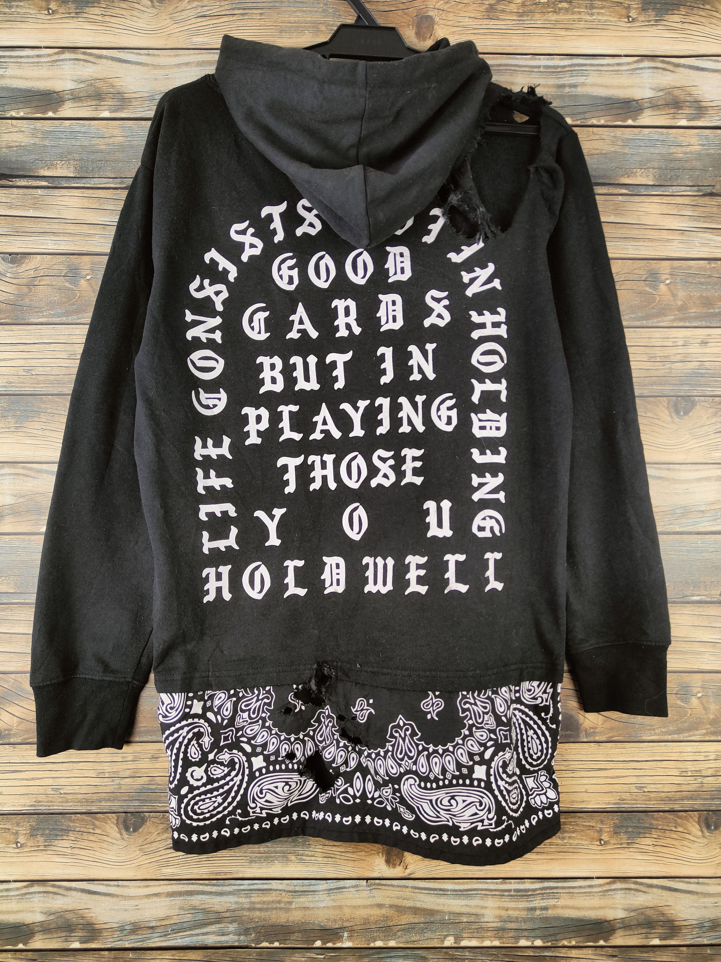 Japanese Brand SUPER RARE 💥 Modish Gaze Black Hoodie Sweatshirt Size M / US 6-8 / IT 42-44 - 13 Thumbnail