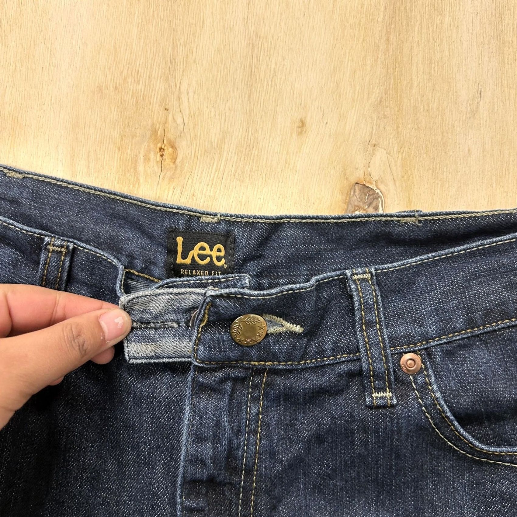 Lee Lee Relaxed Fit Jeans Mens 38x30 Dark Blue Denim Straight Leg Casual Size US 38 / EU 54 - 2 Thumbnail