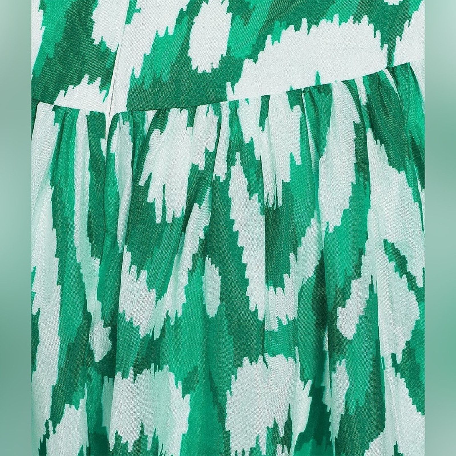 & Other Stories Alex Marie Long Sleeve Dress Printed Teal and White size 4 Size S / US 4 / IT 40 - 4 Thumbnail