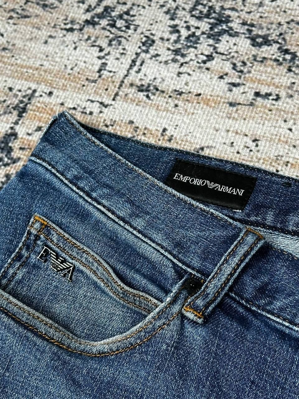 Emporio Armani Emporio Armani Blue Slim Metal Logo Jeans Pants Size US 33 - 7 Thumbnail