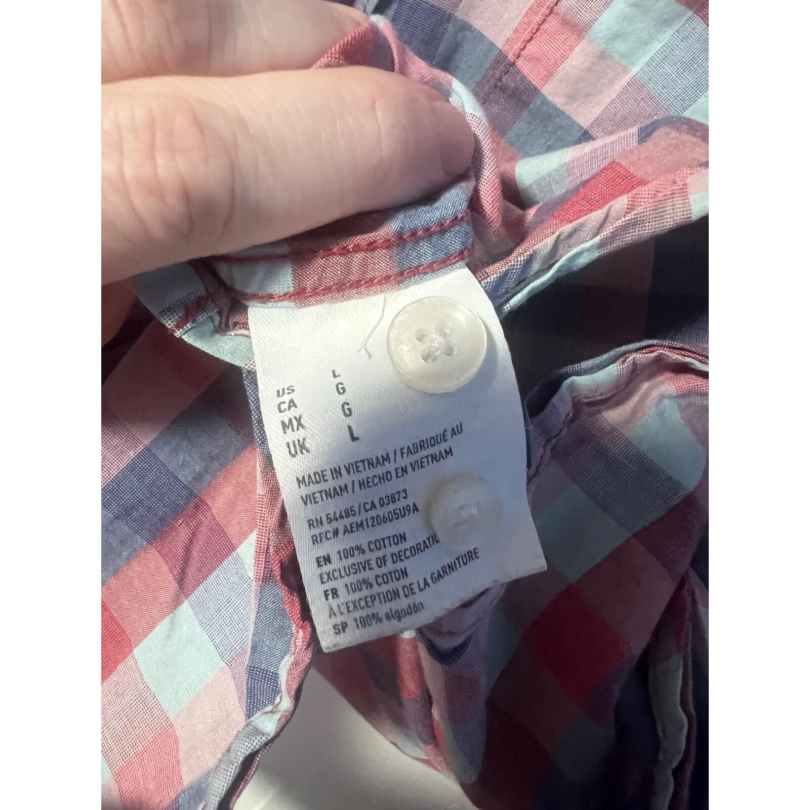American Eagle Outfitters American Eagle Button Down Mens L Red Blue Plaid Soft Shirt Size US L / EU 52-54 / 3 - 5 Thumbnail