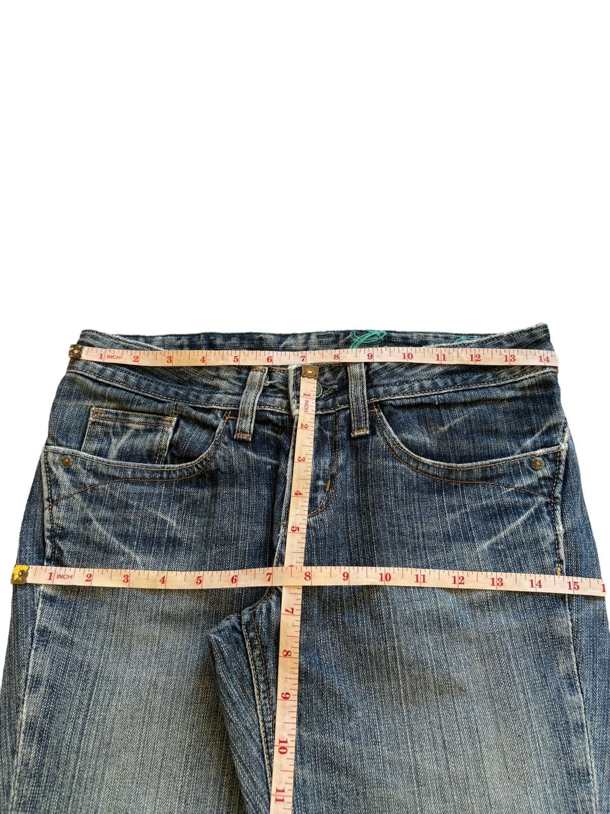 Japanese Brand Vintage Japanese Brand Faded Wash Distressed Flare Jeans Size 28" / US 6 / IT 42 - 12 Thumbnail