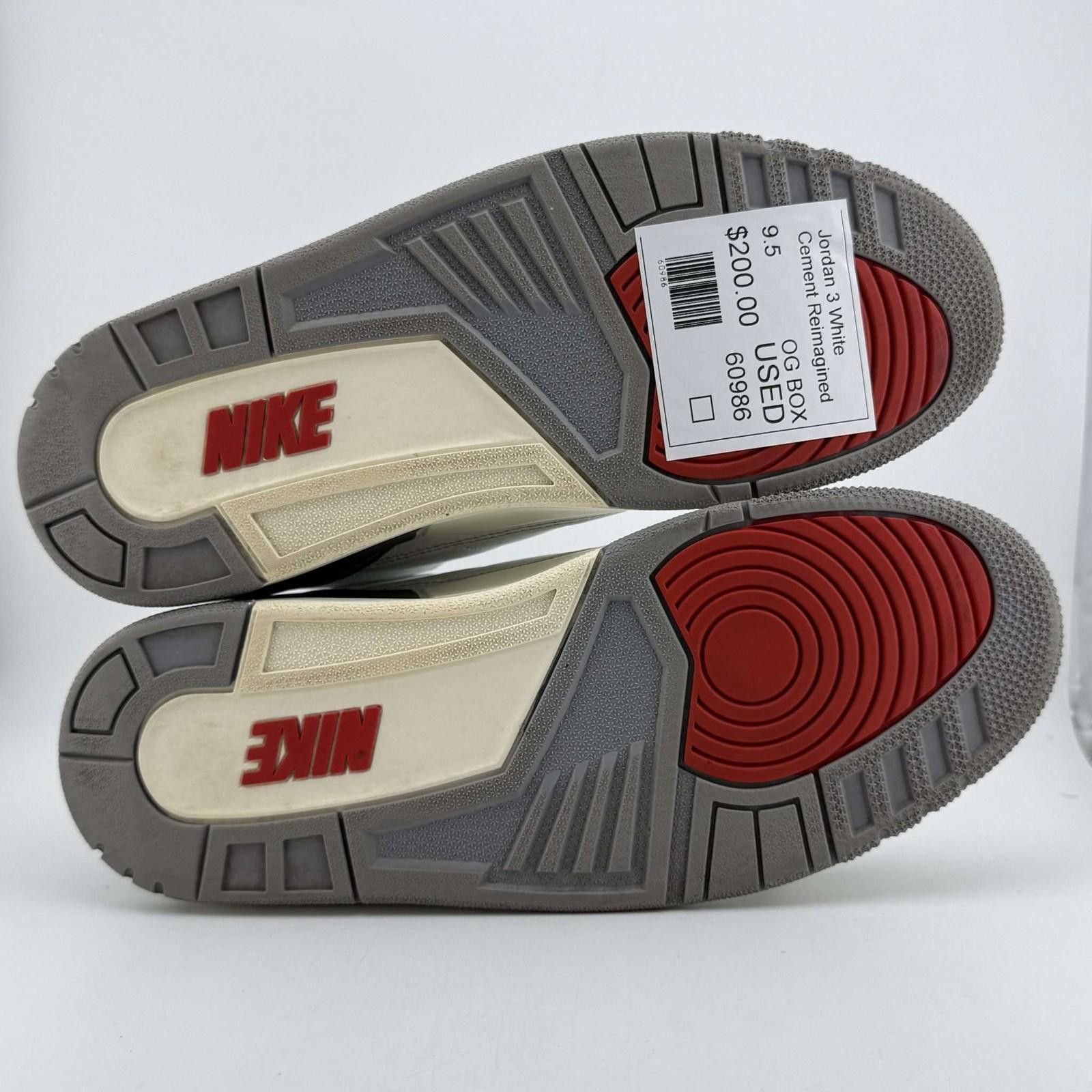 Nike og box Jordan 3 White Cement Reimagined 9.5 Used OG Box Size US 9.5 / EU 42-43 - 6 Thumbnail