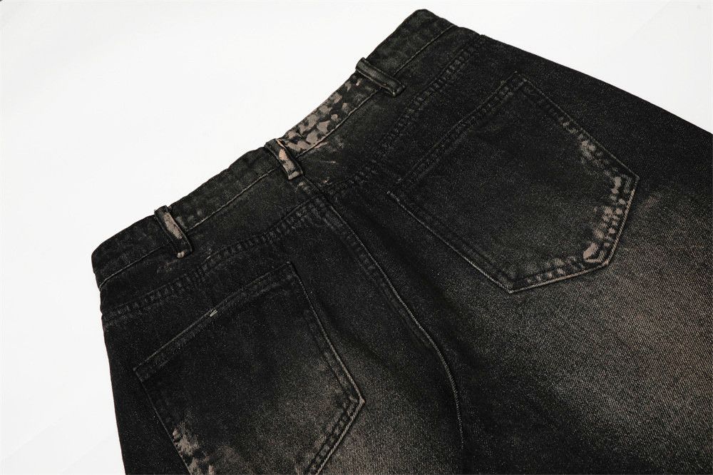 Vintage Men's casual ink-splashed punk washed distressed jeans Size US 32 / EU 48 - 4 Thumbnail