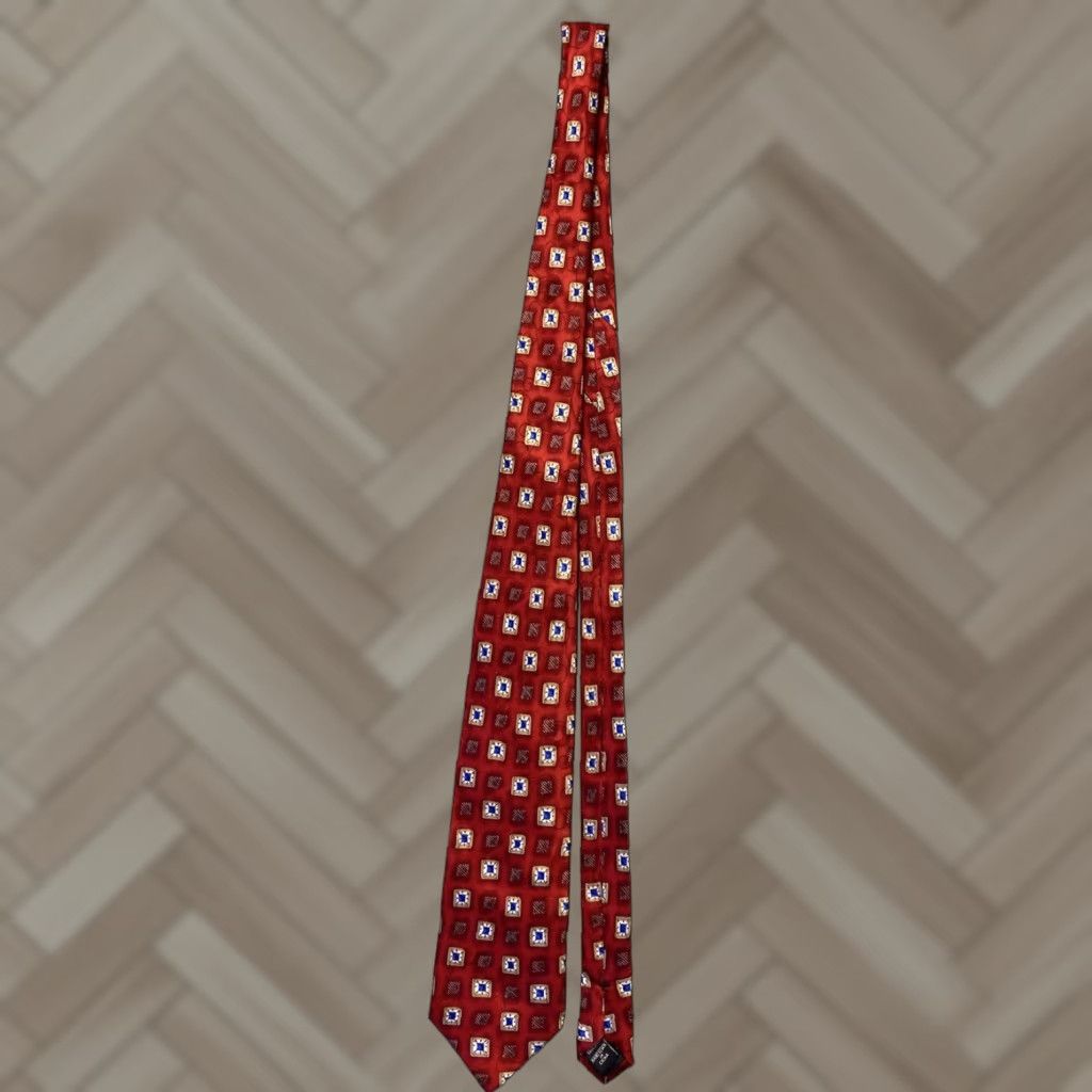 Jos. A. Bank VINTAGE Jos A Bank Tie Red Geometric 100% Silk Classic Length 57-60 Men Accessories Mens Tie Size ONE SIZE - 1 Thumbnail