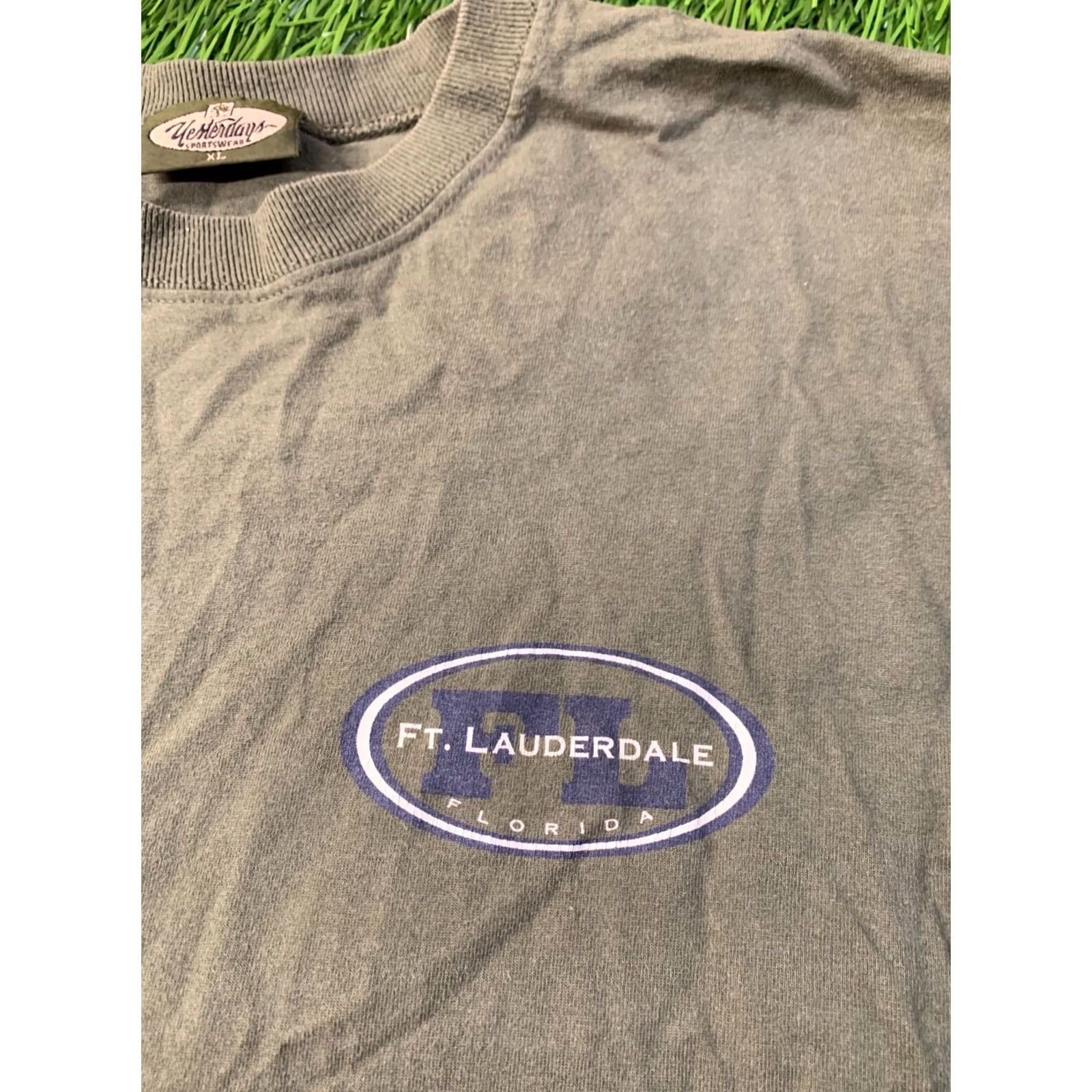 Vintage FT. LAUDERDALE FLORIDA 1994 VINTAGE Yesterdays MEN SHIRT OLIVE XL 1990s Jersey City Print Size US XL / EU 56 / 4 - 4 Thumbnail