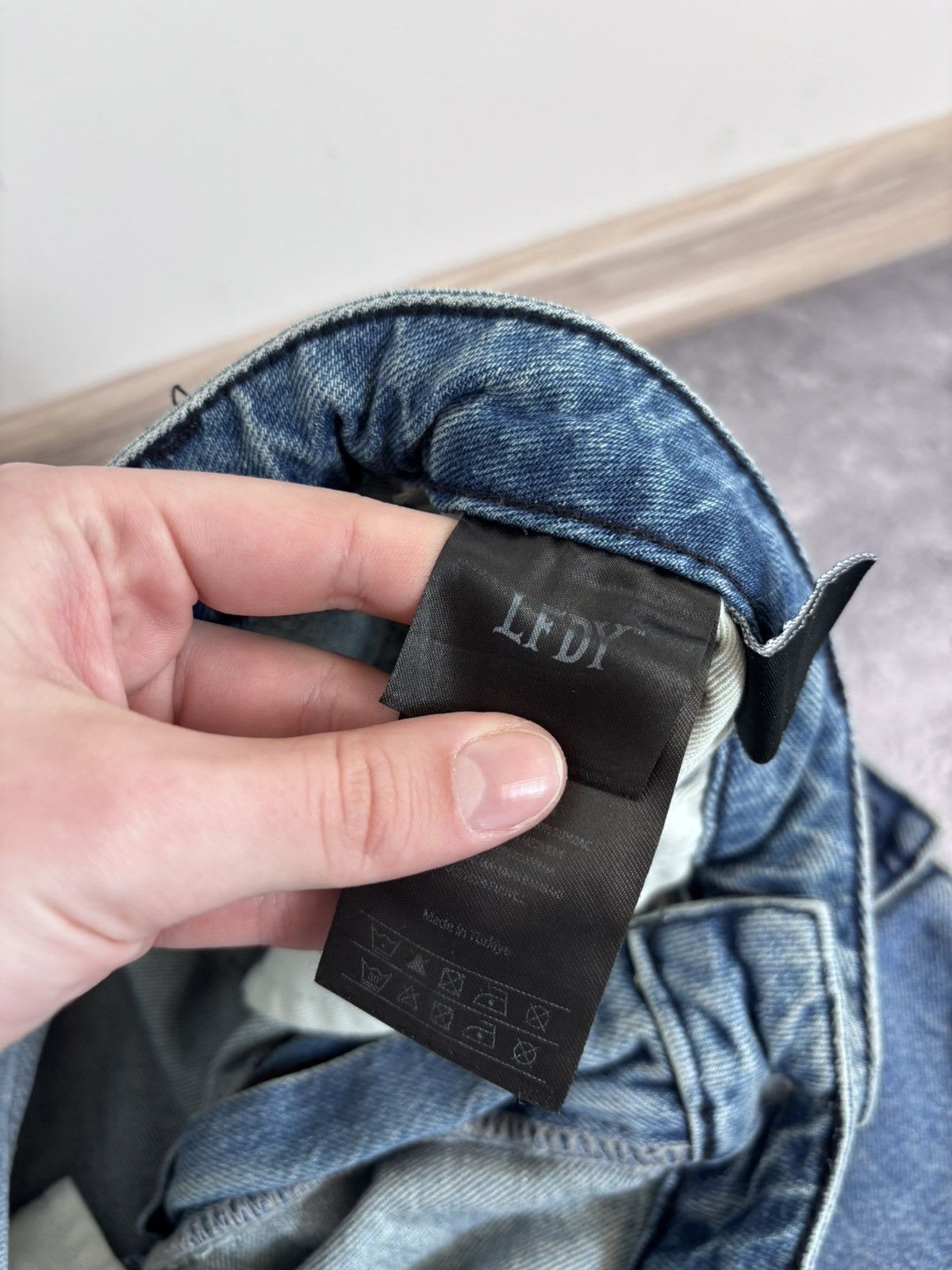 LFDY LFDY Live Fast Die Young Blue Multipocket Baggy Cargo Jeans Size US 34 / EU 50 - 11 Thumbnail
