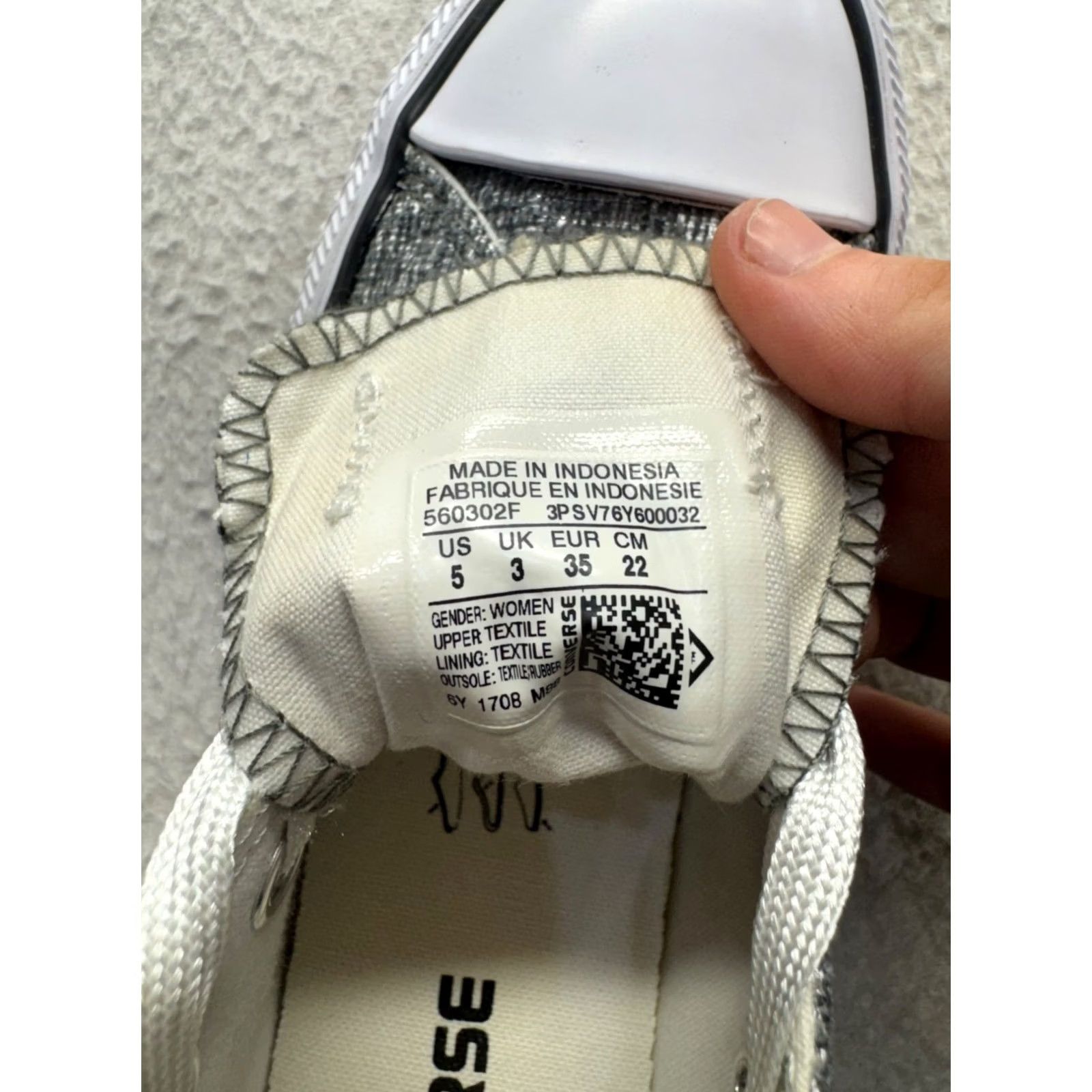 Converse Converse Shoes Womens Gray All Star Low Top Texture Canvas Rubber Sole Lace Size M / US 6-8 / IT 42-44 - 7 Thumbnail