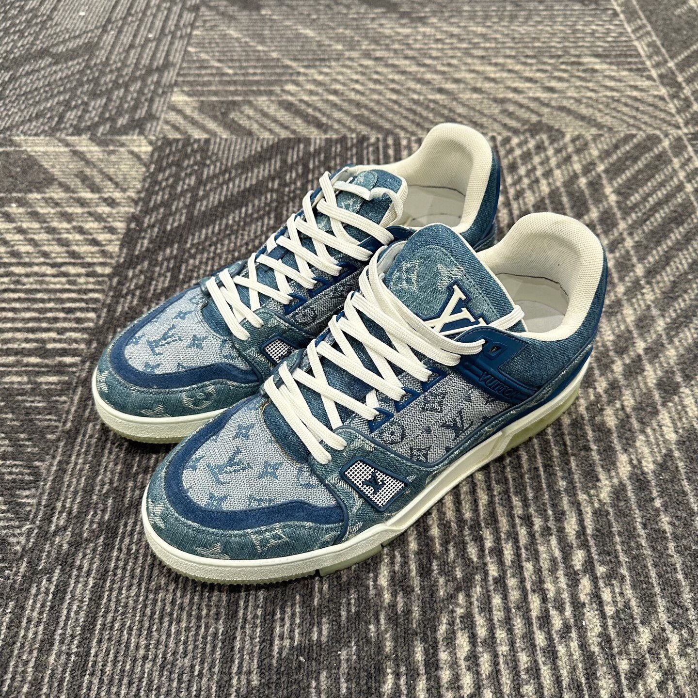 Louis Vuitton Louis Vuitton Blue Denim Trainer Sneakers Size US 8.5 / EU 41-42 - 1 Thumbnail