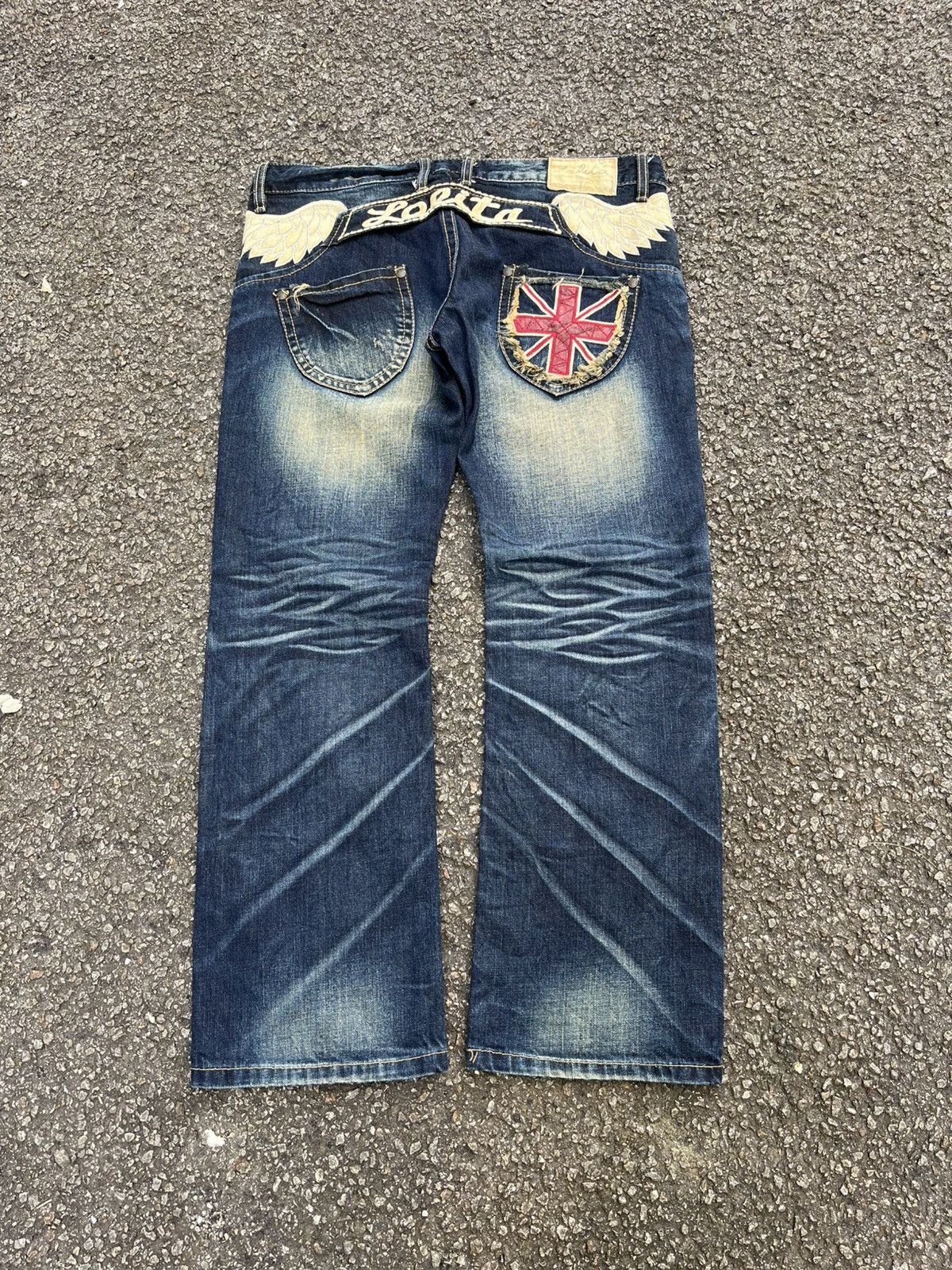 Hysteric Glamour Lolita Jeans Clawmark Wing Styled Low Rise Faded Denim Pants Size US 32 / EU 48 - 1 Thumbnail