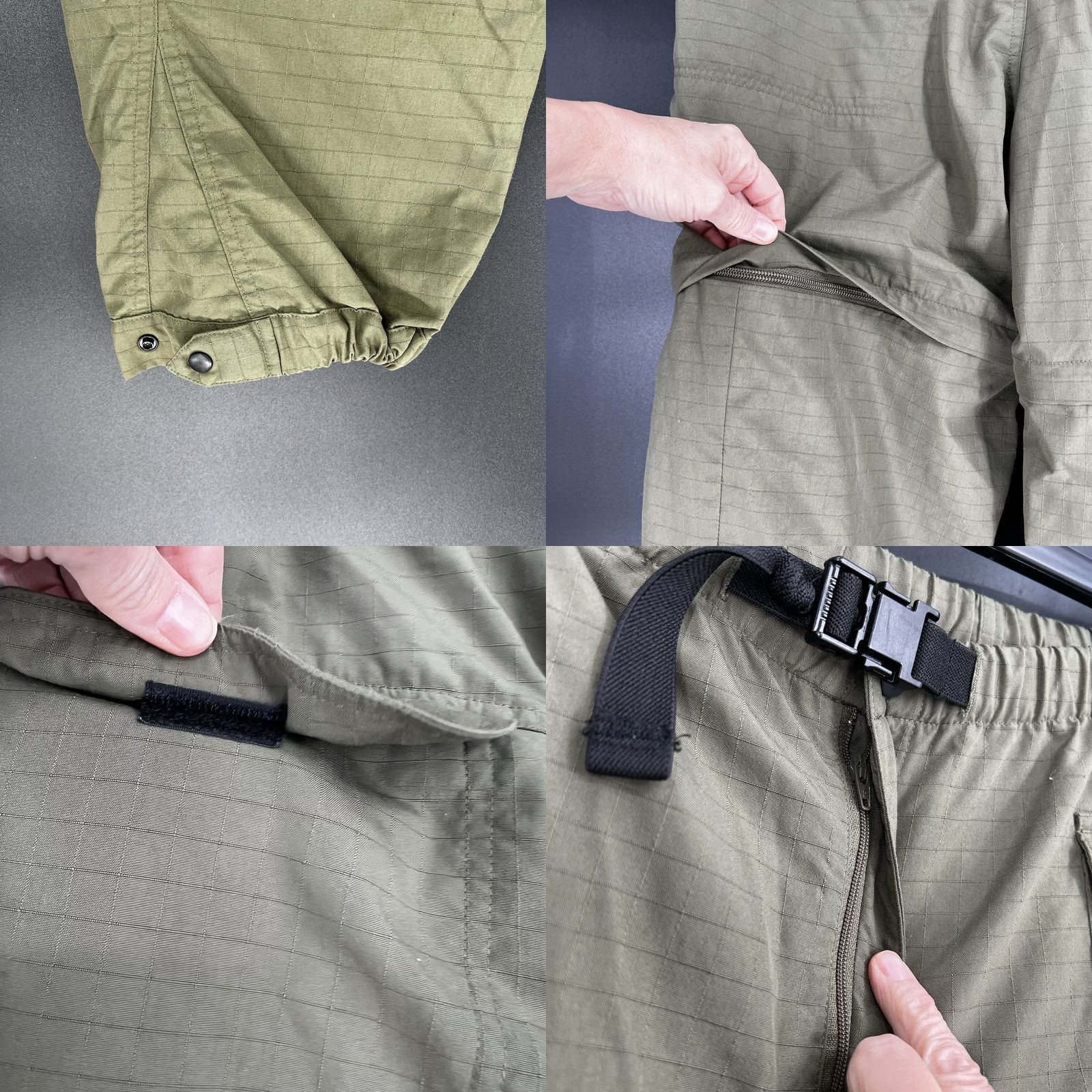 Vintage Vintage LL Bean Convertible Hiking Pants Mens Green Nylon Cargo Zip Off Medium Size US 31 - 8 Thumbnail