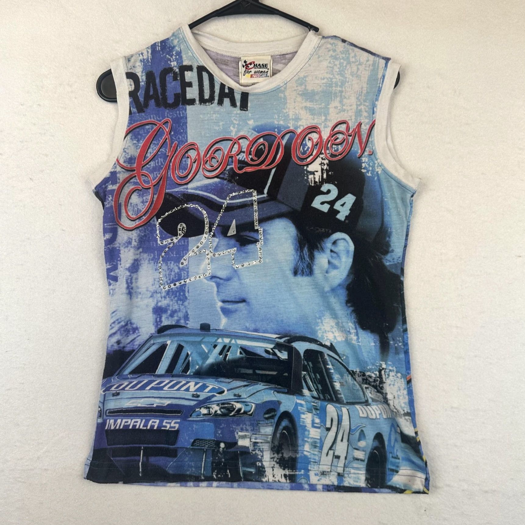 Chase Authentics Jeff Gordon NASCAR Shirt Womens Small Sleeveless Chase Authentics Race Car 24 | Tank Top | Blue | Graphic Rhinestone | Jersey | Sports Size S / US 4 / IT 40 - 4 Thumbnail