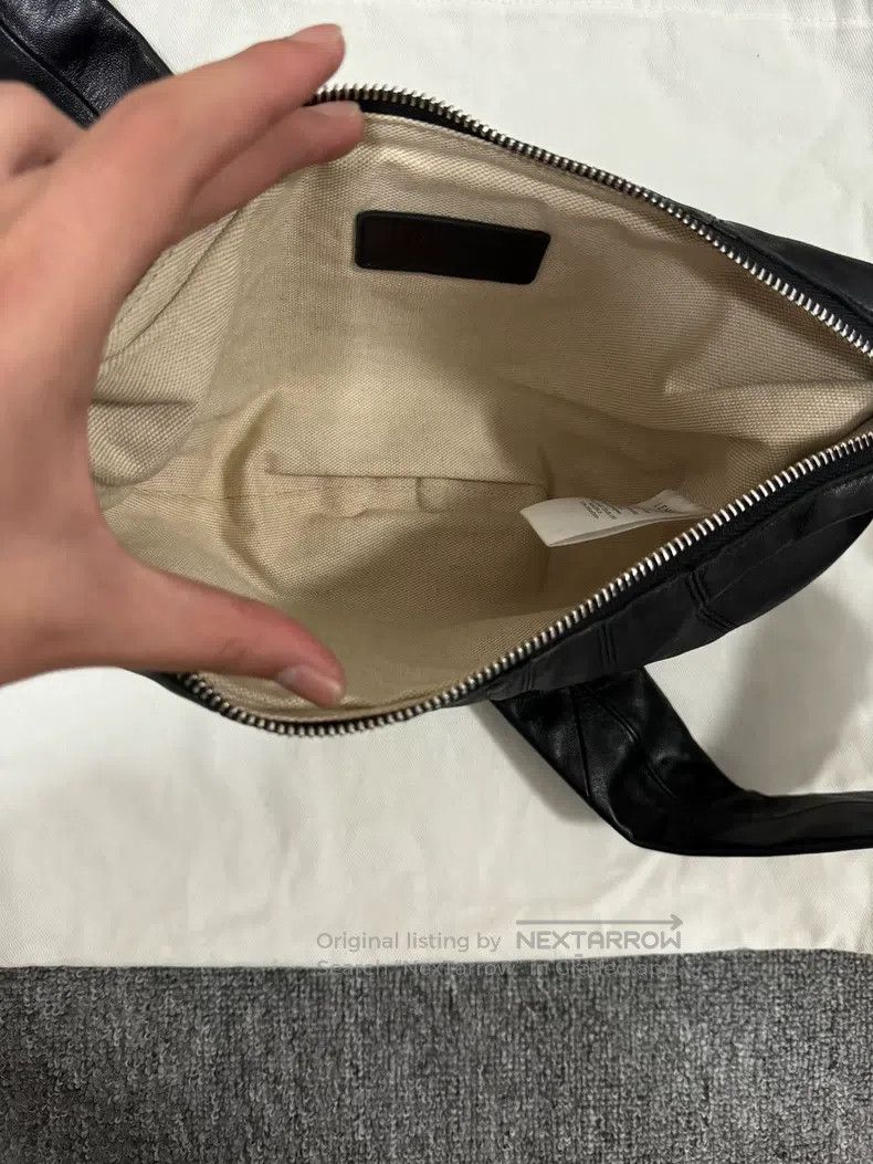 LEMAIRE Small Black Lamb Leather Horn Bag