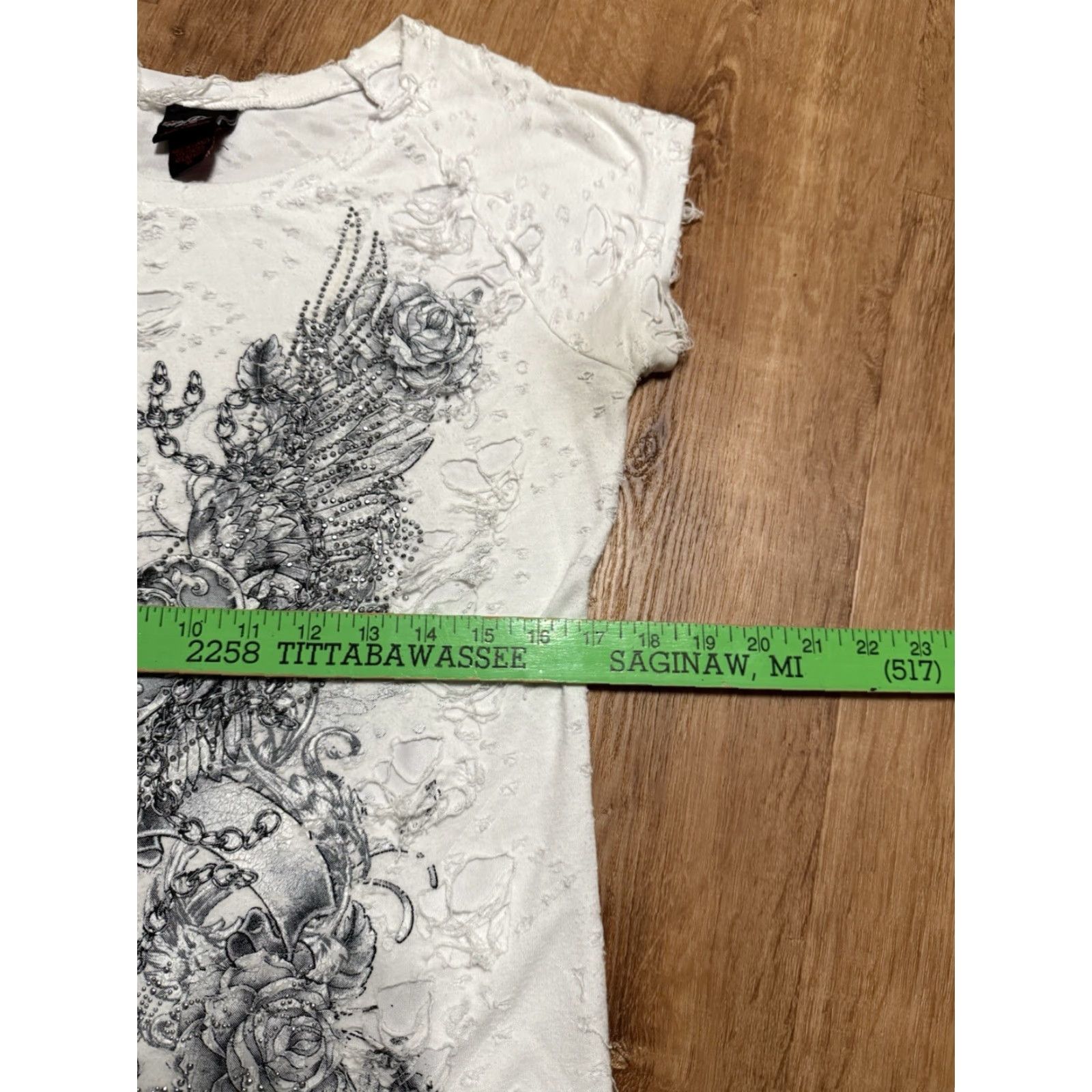 Vintage VINTAGE Bikers Club Womens T-Shirt Distressed Embellished Size XL White Size XL / US 12-14 / IT 48-50 - 7 Thumbnail