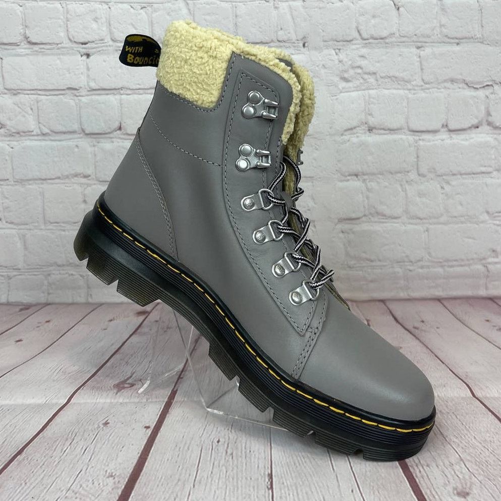 Dr. Martens Dr.Martens Combs With Faux Fur Lined Utility Grey Boots Size US 9 / IT 39 - 3 Thumbnail