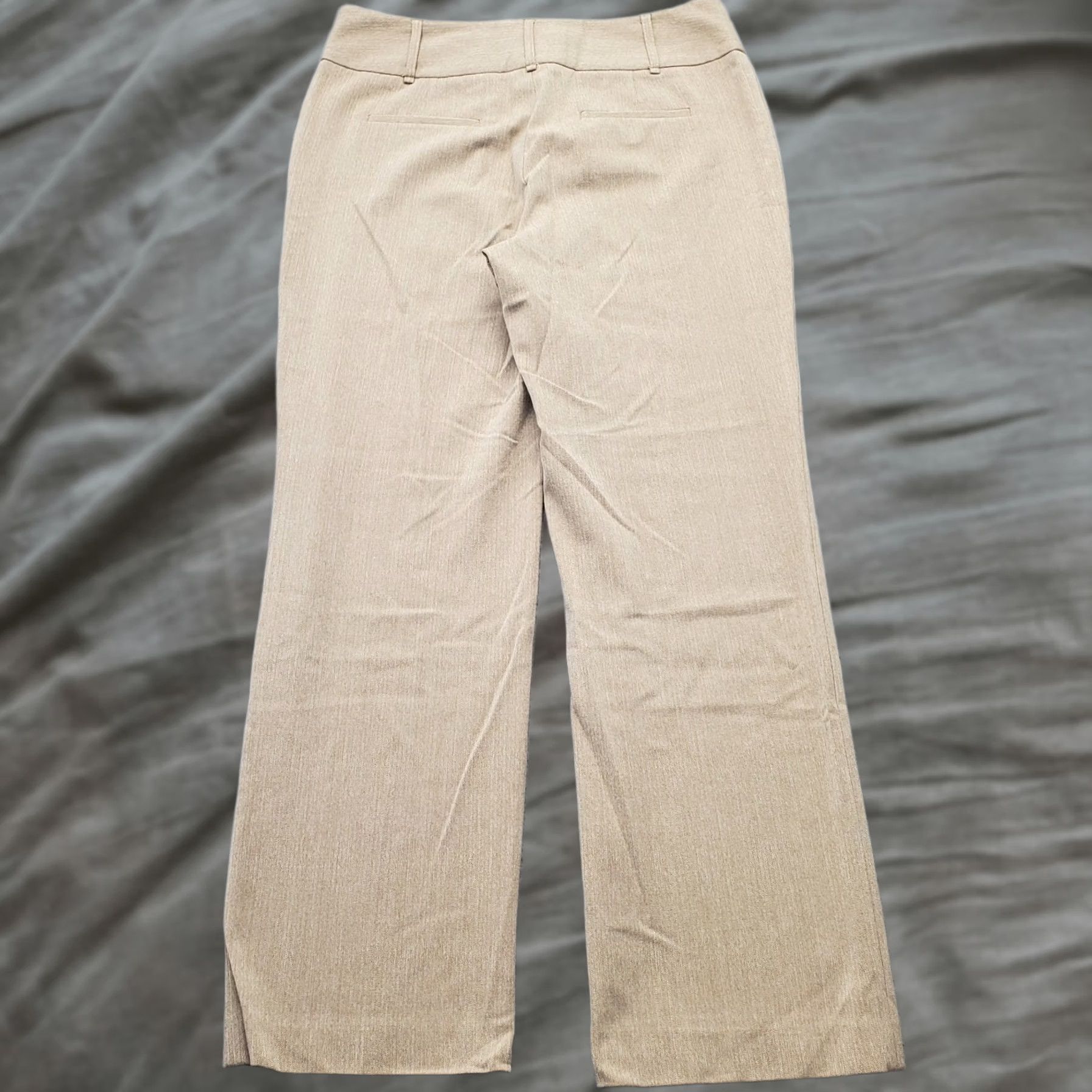 Vintage Rafaella Womens Dress Pants Size 12 Tan Stretch High Waist Wide-Leg Oxford Formal Shirt Pants Slacks Size 34" / US 12 / IT 48 - 1 Thumbnail