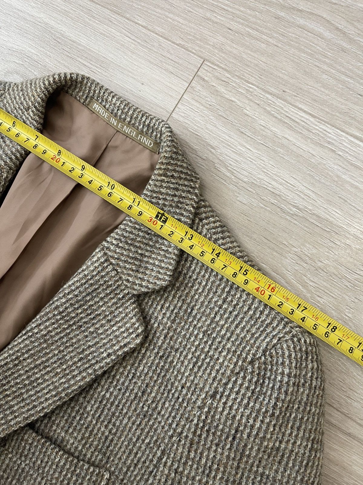 Harris Tweed 🔥Harris tweed wool blazer beige sport coat jacket 40L Size 40L - 14 Thumbnail