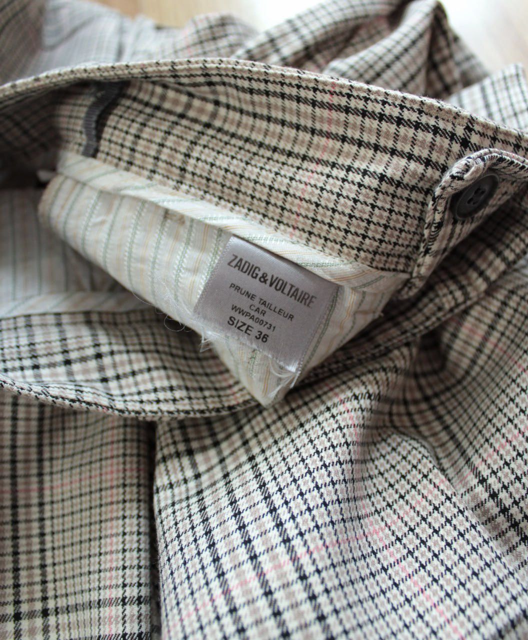 Zadig & Voltaire 🔥 Zadig & Voltaire Prune Tailleur Pants Checkered Trousers Size 26" / US 2 / IT 38 - 7 Thumbnail
