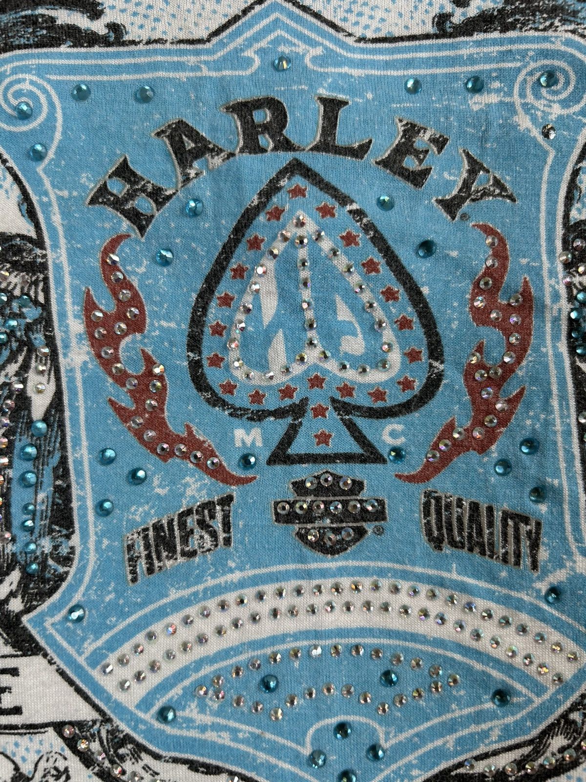 Harley Davidson Harley-Davidson Women’s Tee Medium Rhinestone Graphic 1158 Size M / US 6-8 / IT 42-44 - 3 Thumbnail