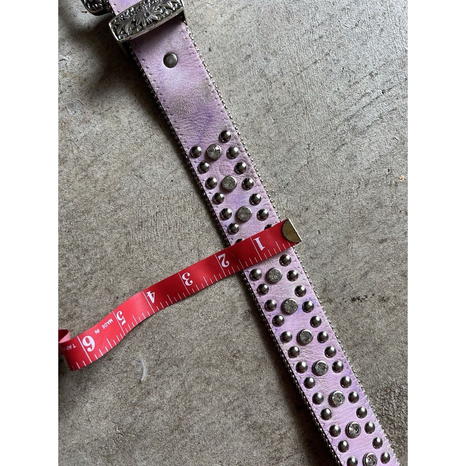 Nocona Y2K Nocona Pink Leather Rhinestone Bling Embleshied Belt Size ONE SIZE - 8 Thumbnail