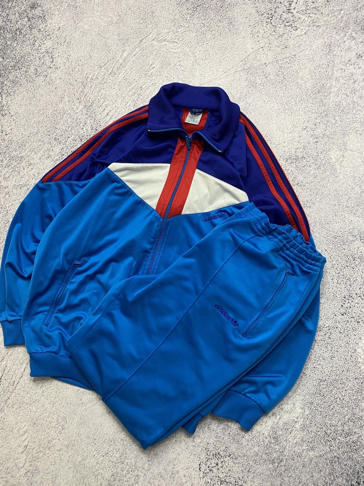Adidas × Vintage Vintage Adidas Multicolour Tracksuit Track Jacket Pants 90s Size US M / EU 48-50 / 2 - 2 Thumbnail