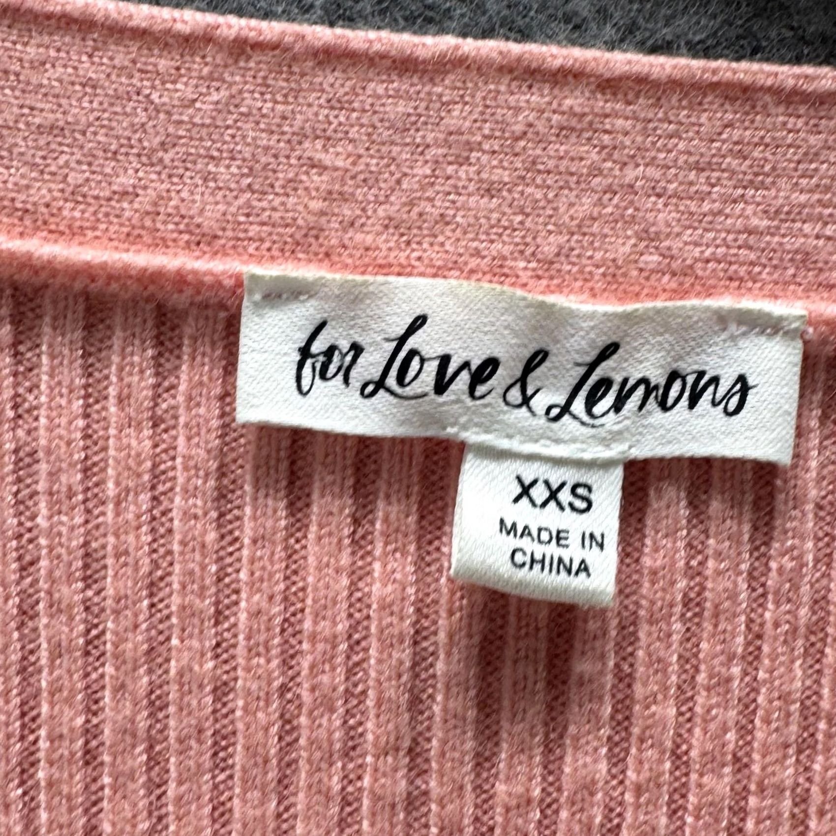 For Love & Lemons For Love & Lemons Sweater Cardigan Womens XXS Pink Lace Cropped Button Front Size XXS / US 00 / IT 34 - 4 Thumbnail
