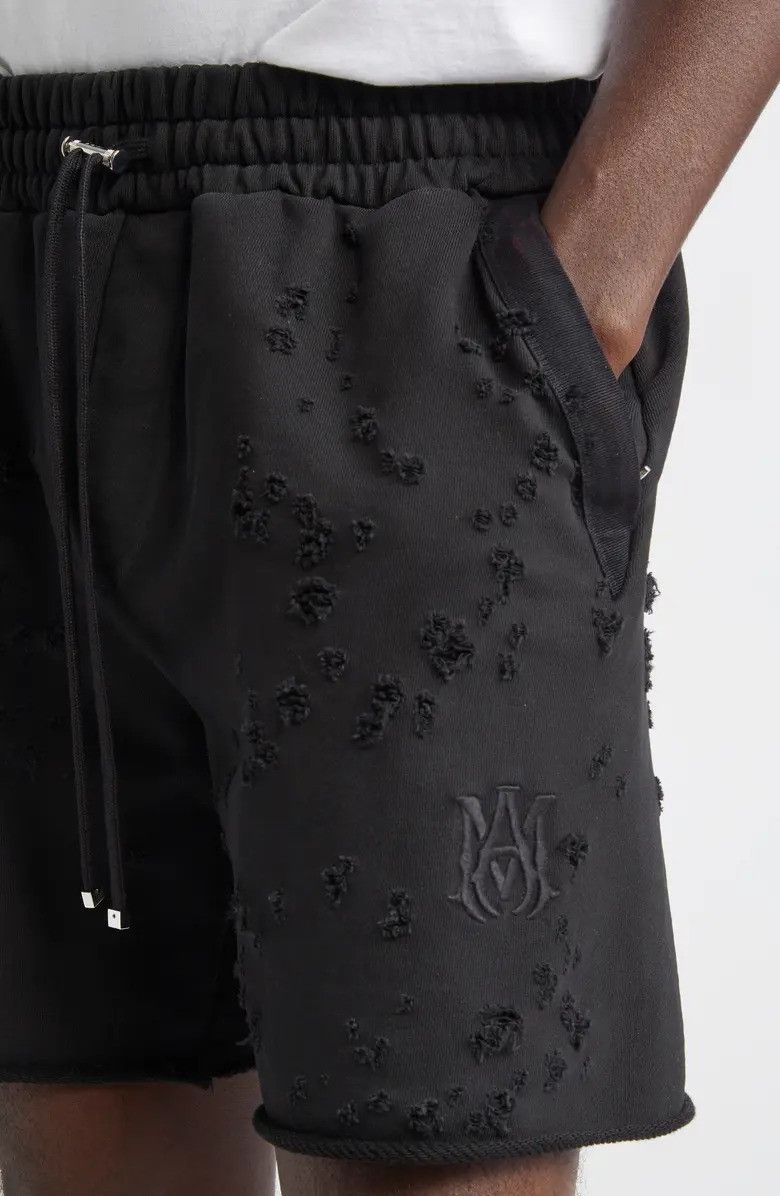 o1orln0326 MA Shotgun Embroidered Shorts in Black