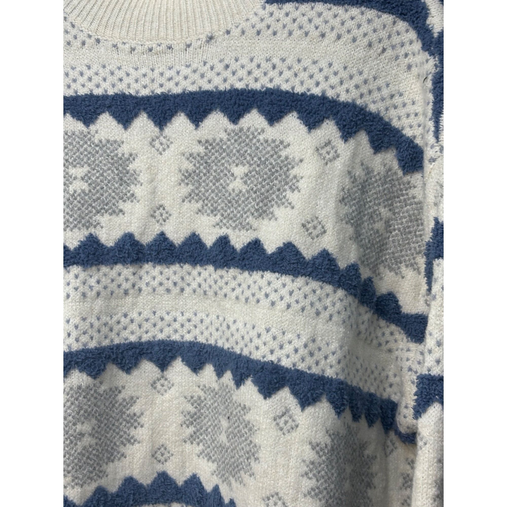 Other a.n.a. Mock Neck Textured Nordic Sweater, Whisper Pattern, S Size ONE SIZE - 11 Thumbnail