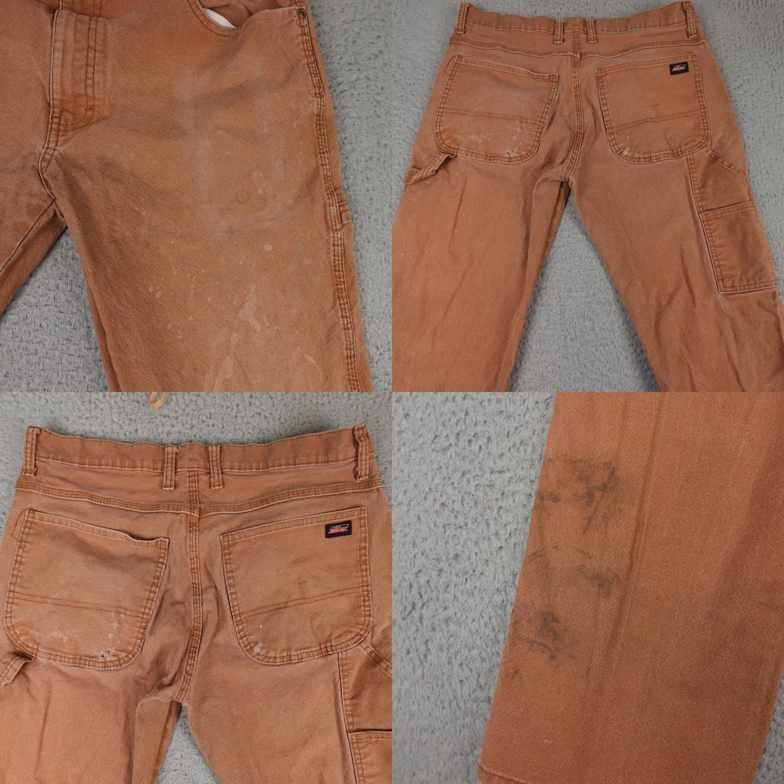 Dickies Dickies Carpenter Pants Mens 33x32 Brown Canvas Workwear Distressed Stains Size US 33 - 8 Thumbnail
