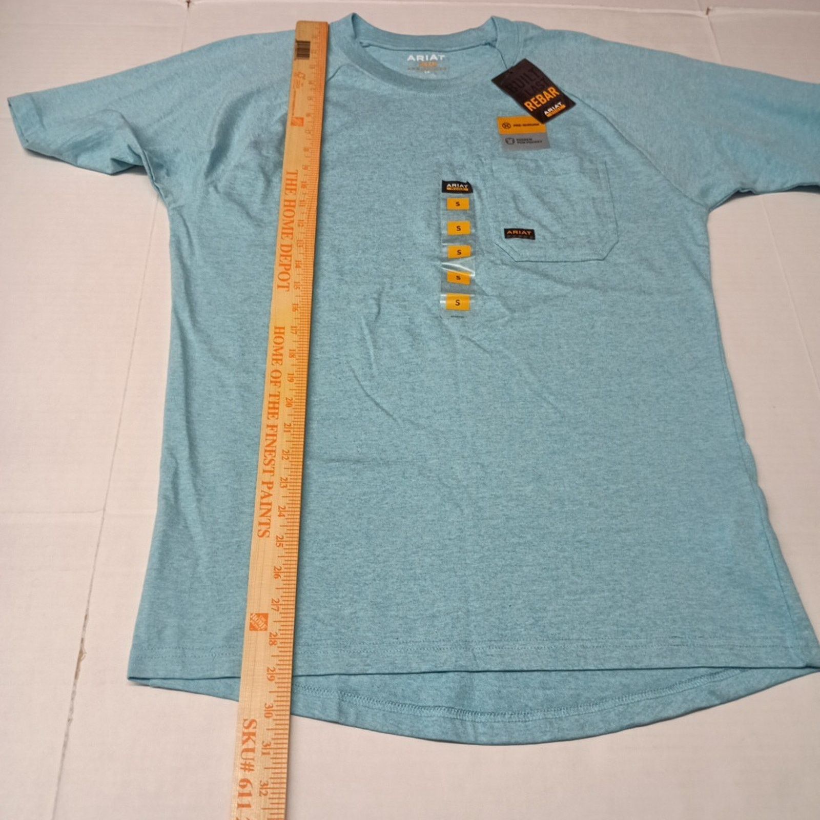 Ariat Ariat Rebar Men's T-Shirt Size S Blue SS Basic Pocket Tee Size US S / EU 44-46 / 1 - 6 Thumbnail