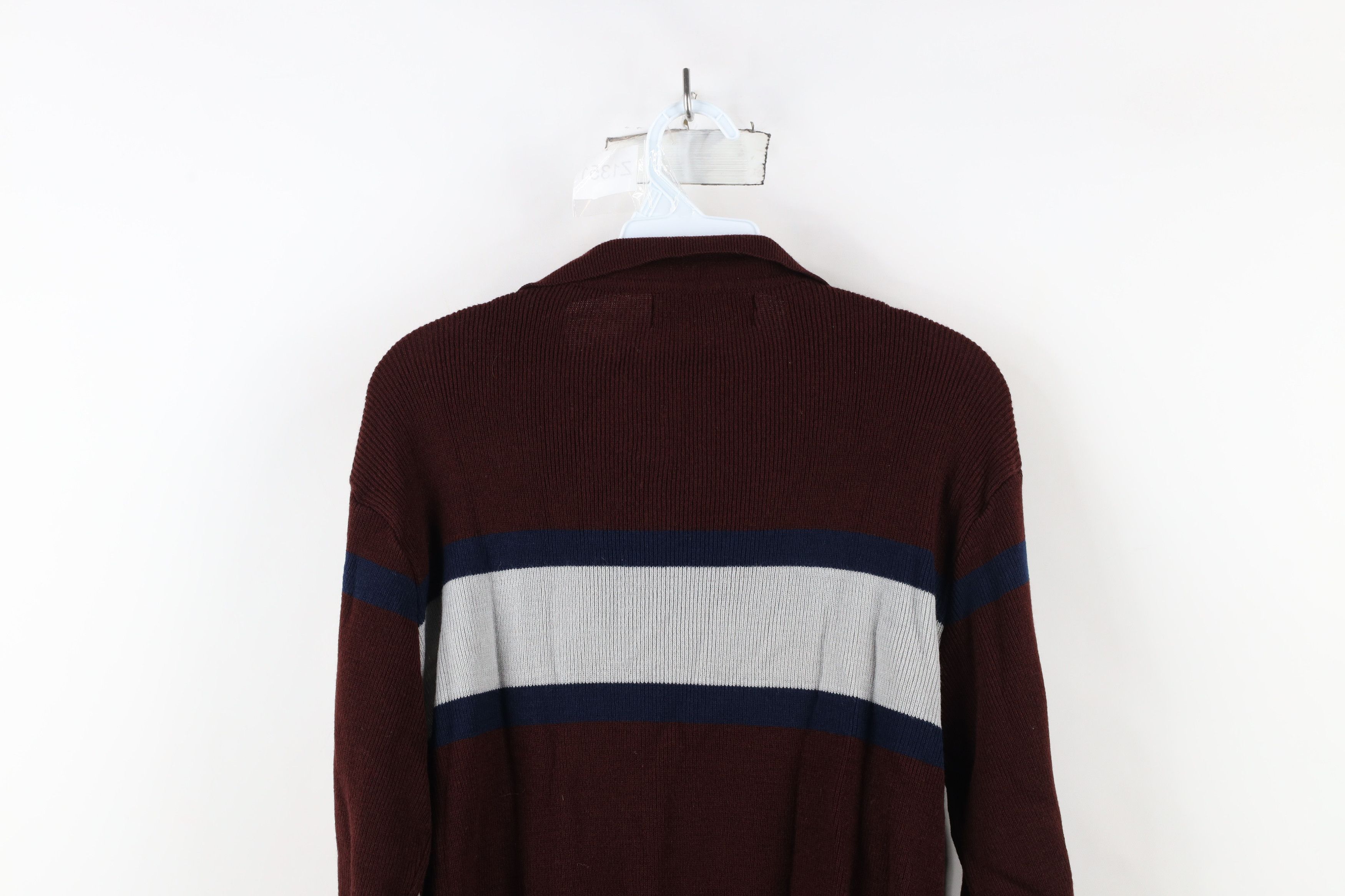 Vintage Vintage 70s Streetwear Block Ribbed Knit Collared Sweater Size US L / EU 52-54 / 3 - 8 Thumbnail