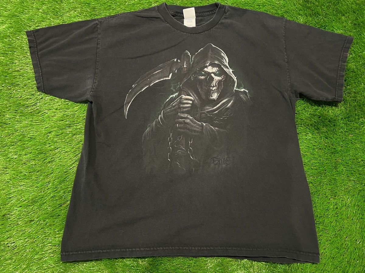 Vintage Exile Grim Reaper Vintage Skeleton Shirt Shirt Y2K 2000s Size US XL / EU 56 / 4 - 1 Thumbnail