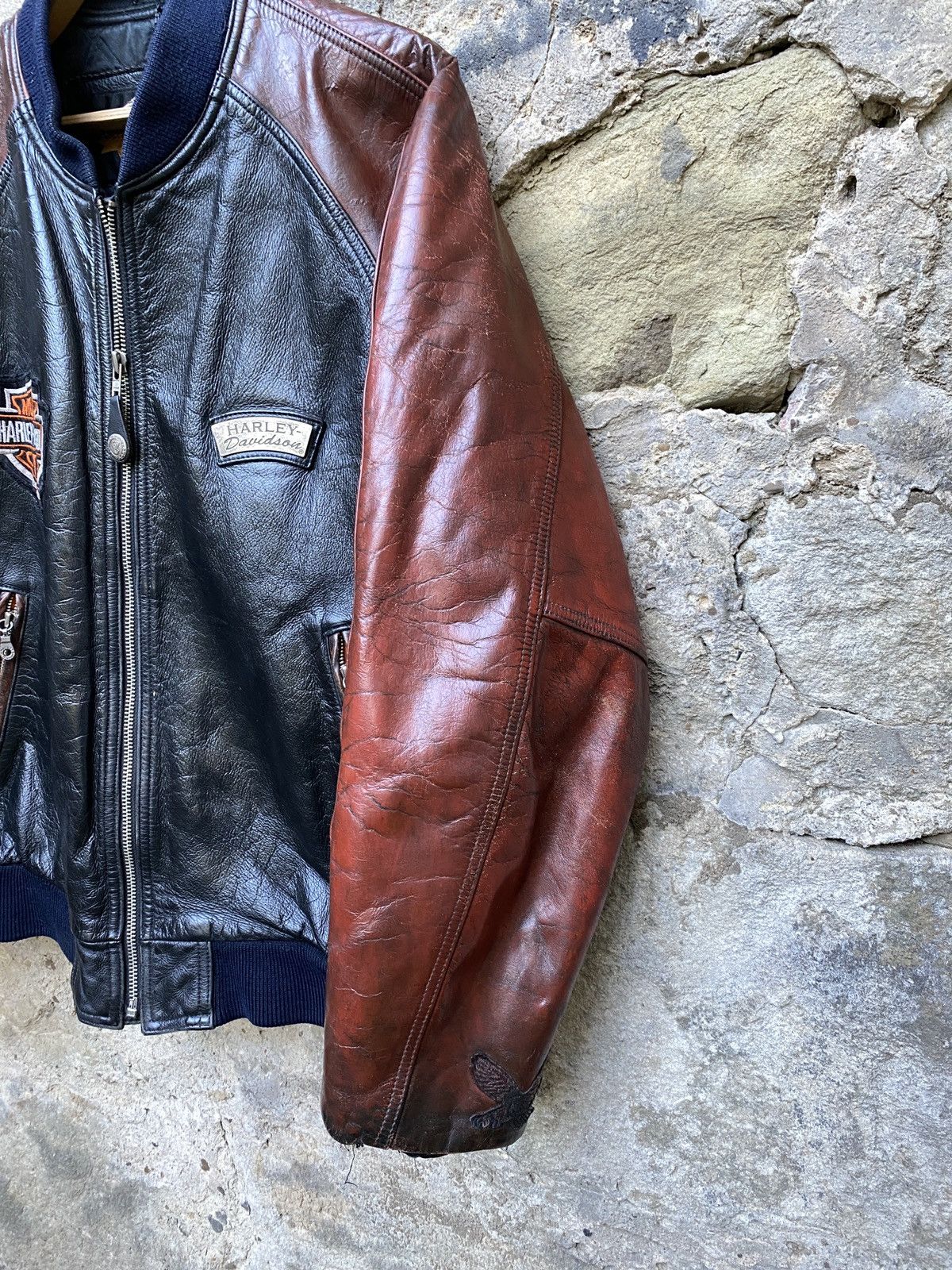 Harley Davidson Harley Davidson Motorcycle Leather Bomber Jacket Rare Find! Size US L / EU 52-54 / 3 - 3 Thumbnail