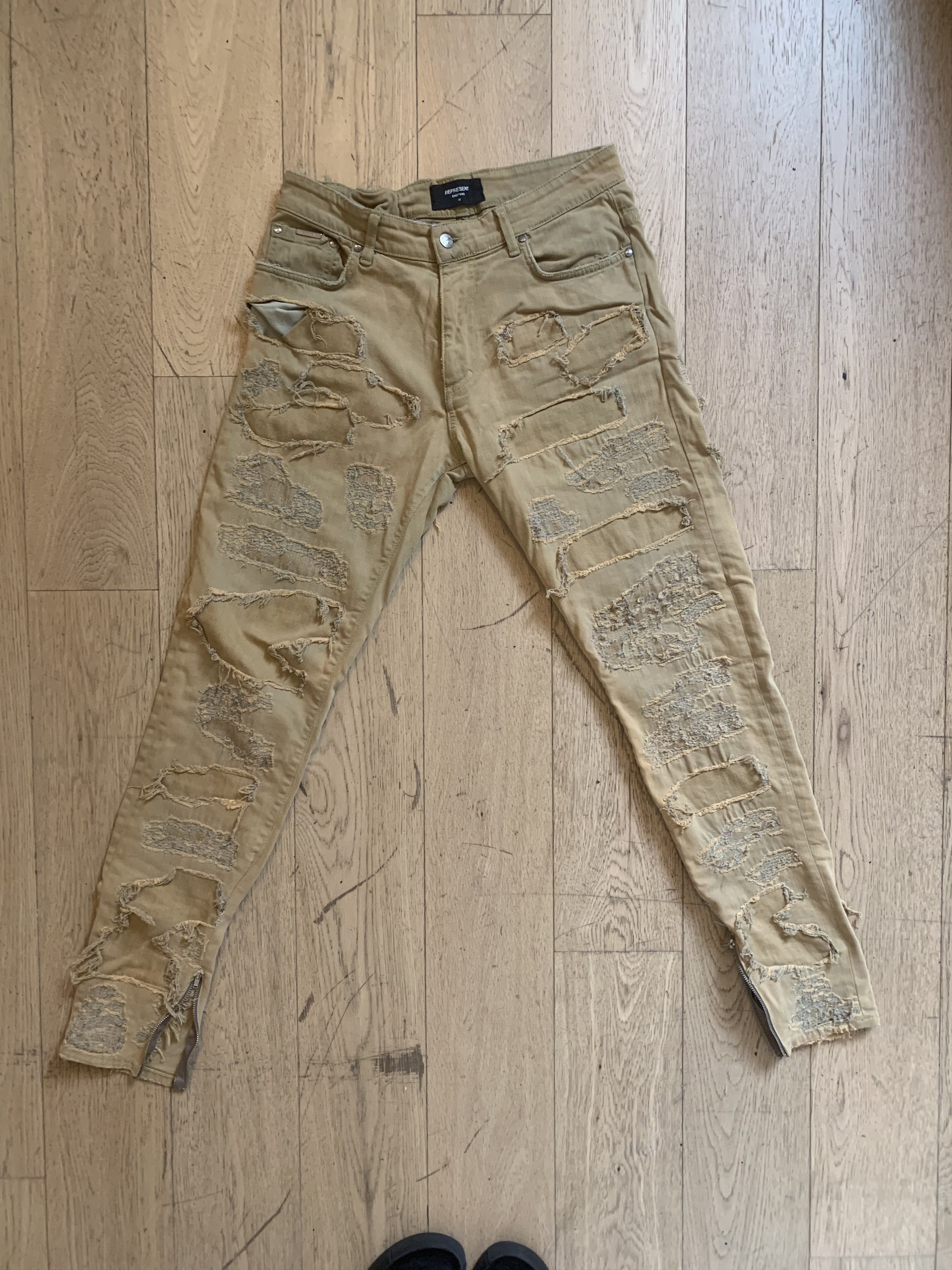 Represent Clo. Represent UK custom jeans ripped double layer camel tobacco Size US 32 / EU 48 - 3 Thumbnail