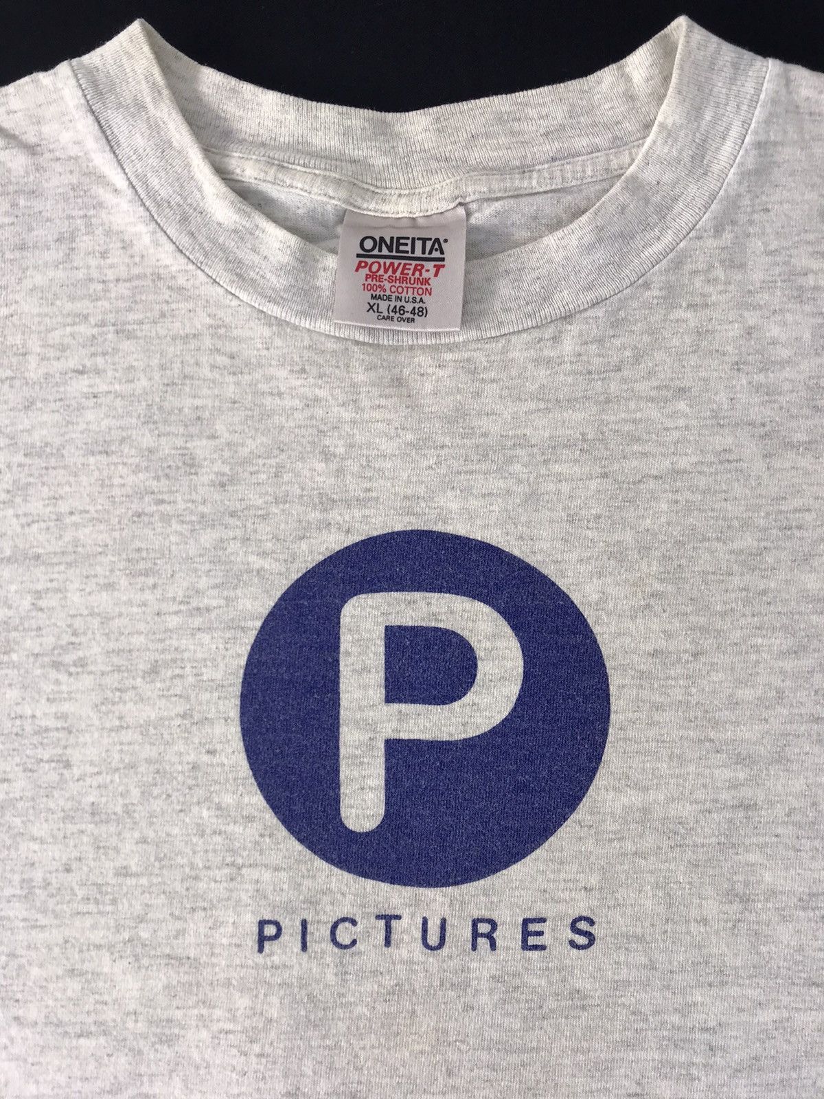 Designer 90s Oneita Power T Picture Big Logo Printed Tee Size US L / EU 52-54 / 3 - 4 Thumbnail